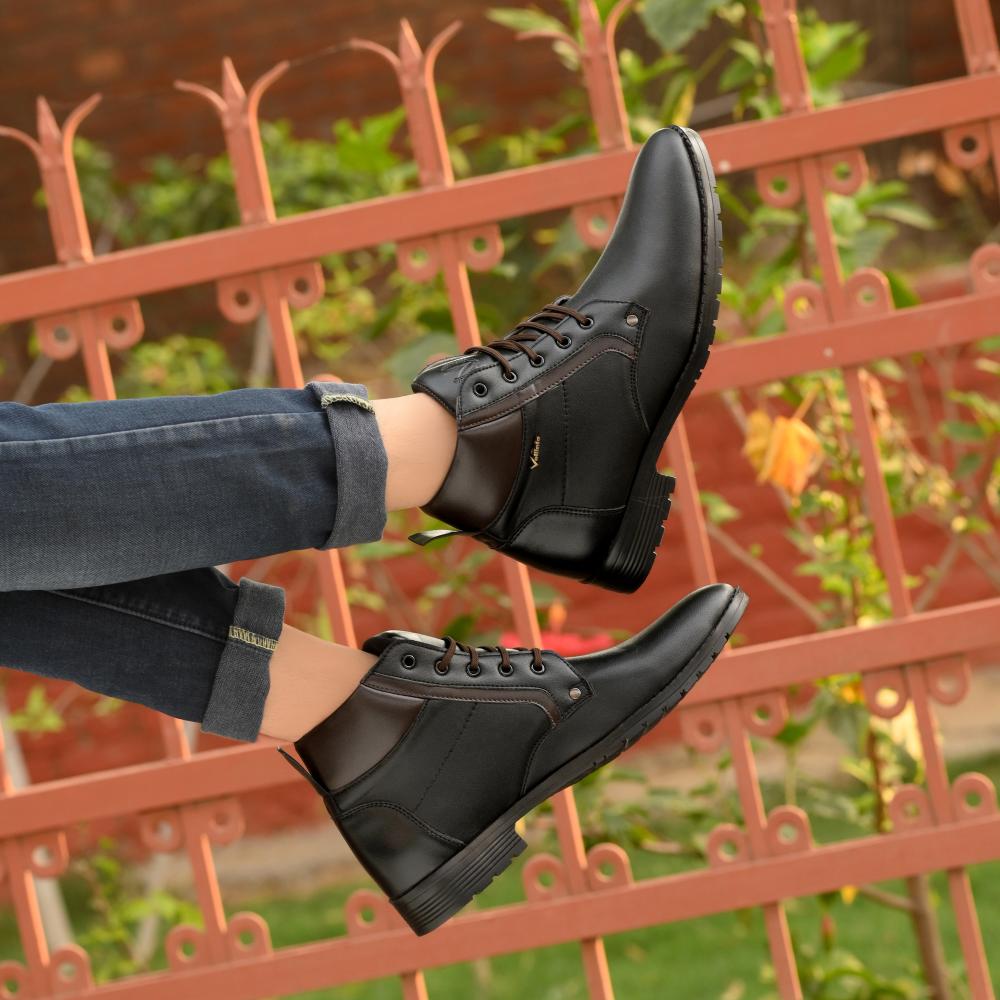 Vellinto LEE-GRAIN Casual Mid-Ankle Synthetic Leather Boots For