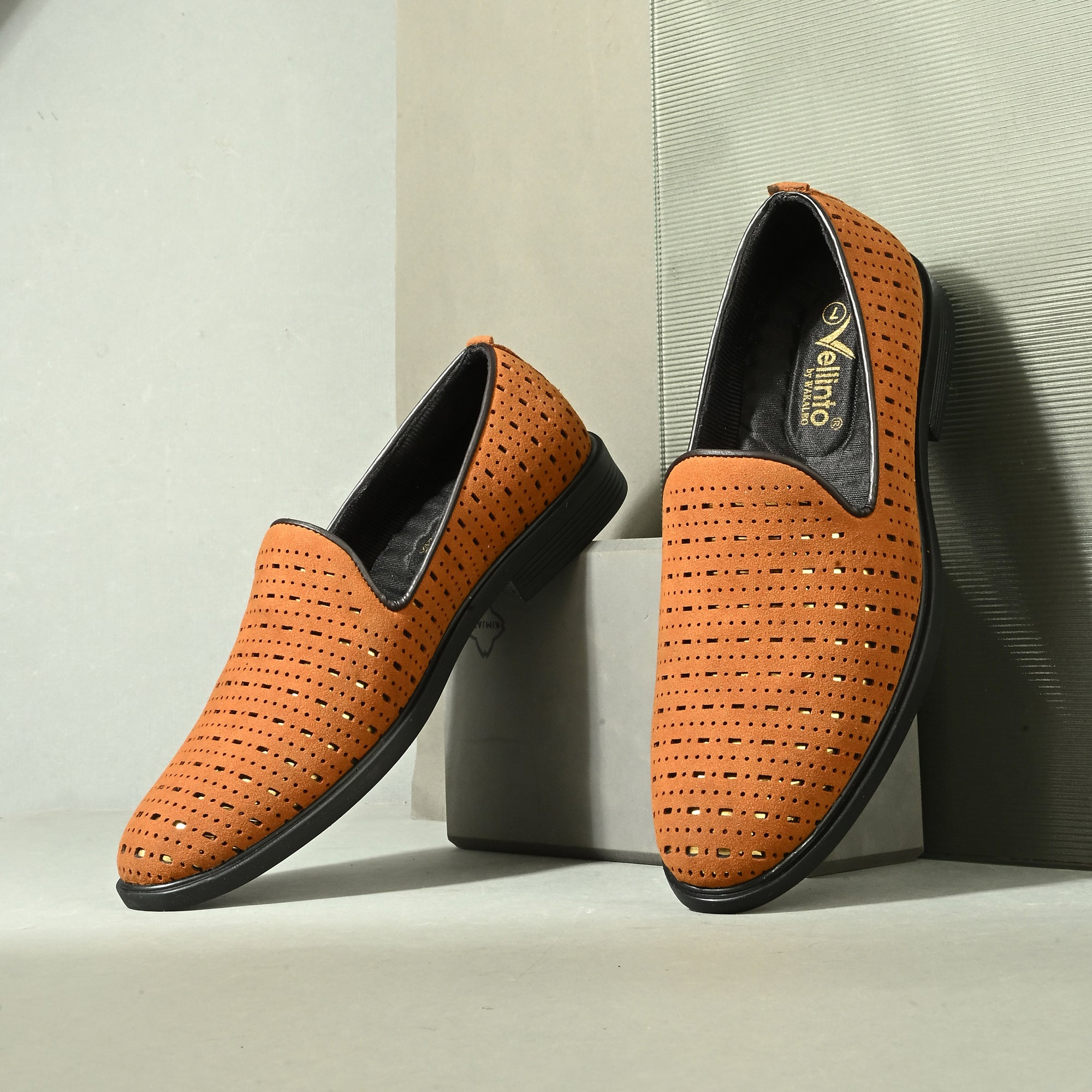Vellinto ZENTRO Urban Classic Breathable Perforated Slipon Formal Comfort Loafer Party Wear For Men