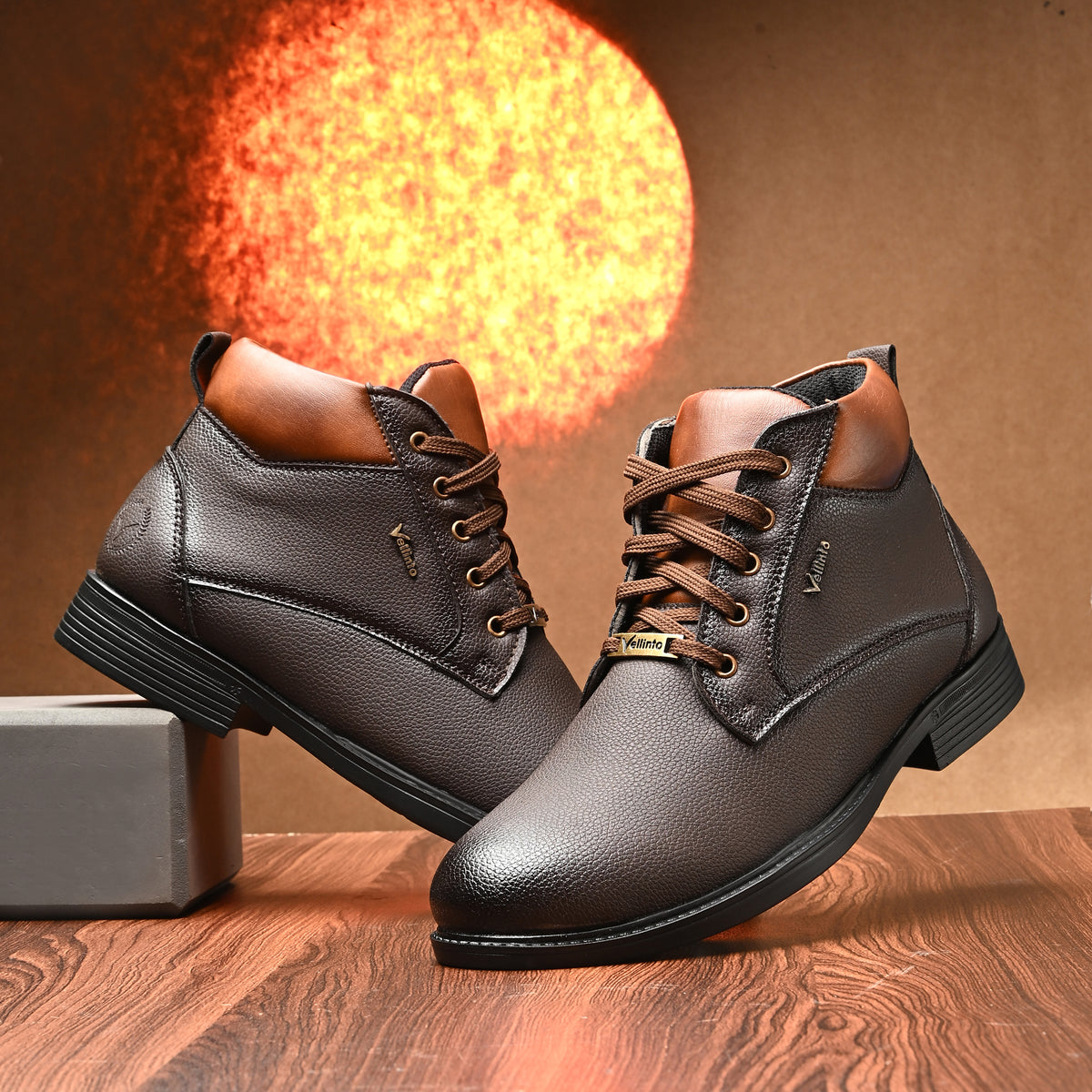Vellinto SOVEREIGN Casual Boots For Men ll Synthetic Leather Boots For Men Casuals For Men