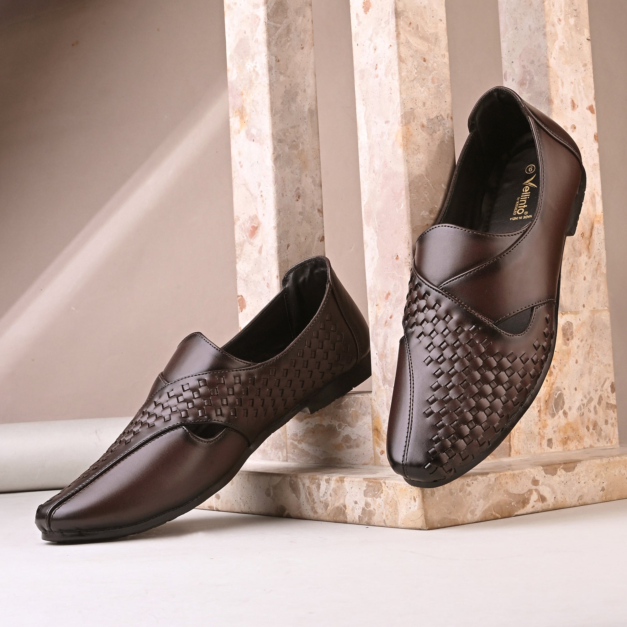 Stylish RAJAURI Ethnic Mojari for Men | PU Leather Party Wear Festive Wear Casuals For Men
