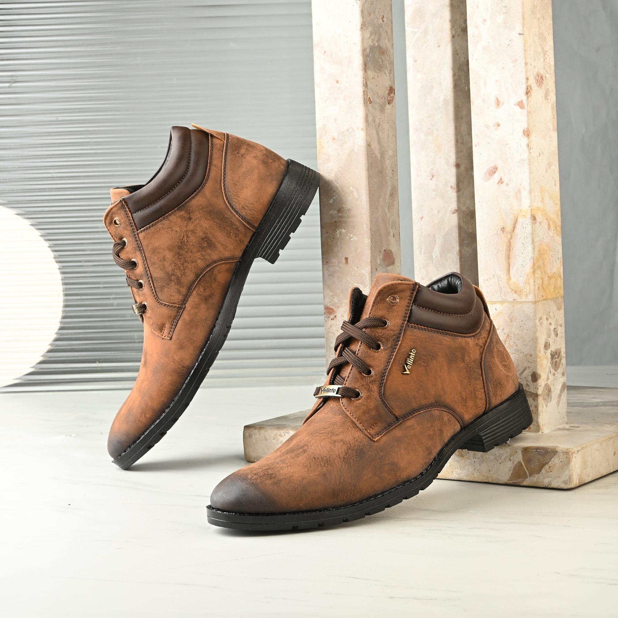 Vellinto STONY Trendy and Stylish Casual Mid-Ankle Synthetic leather Boots Boots For Men