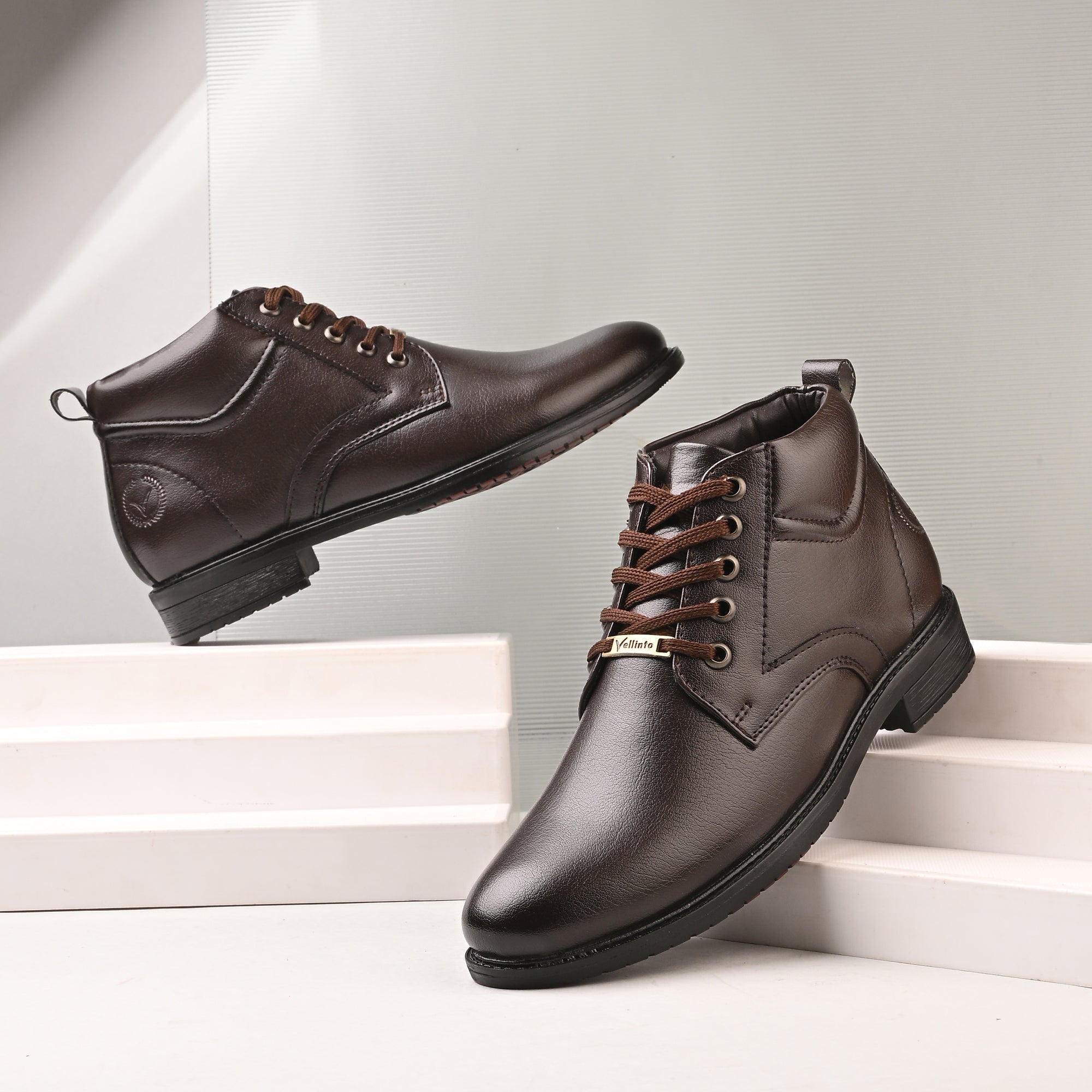 Vellinto INDIANA Men Mid Ankle Synthetic Leather Boots| Party & Office Wear Boots For Men