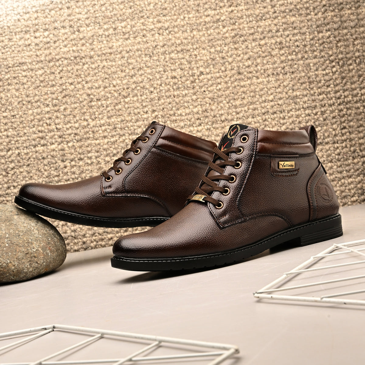 Vellinto CARTER Casual Boots For Men ll Synthetic Leather Boots