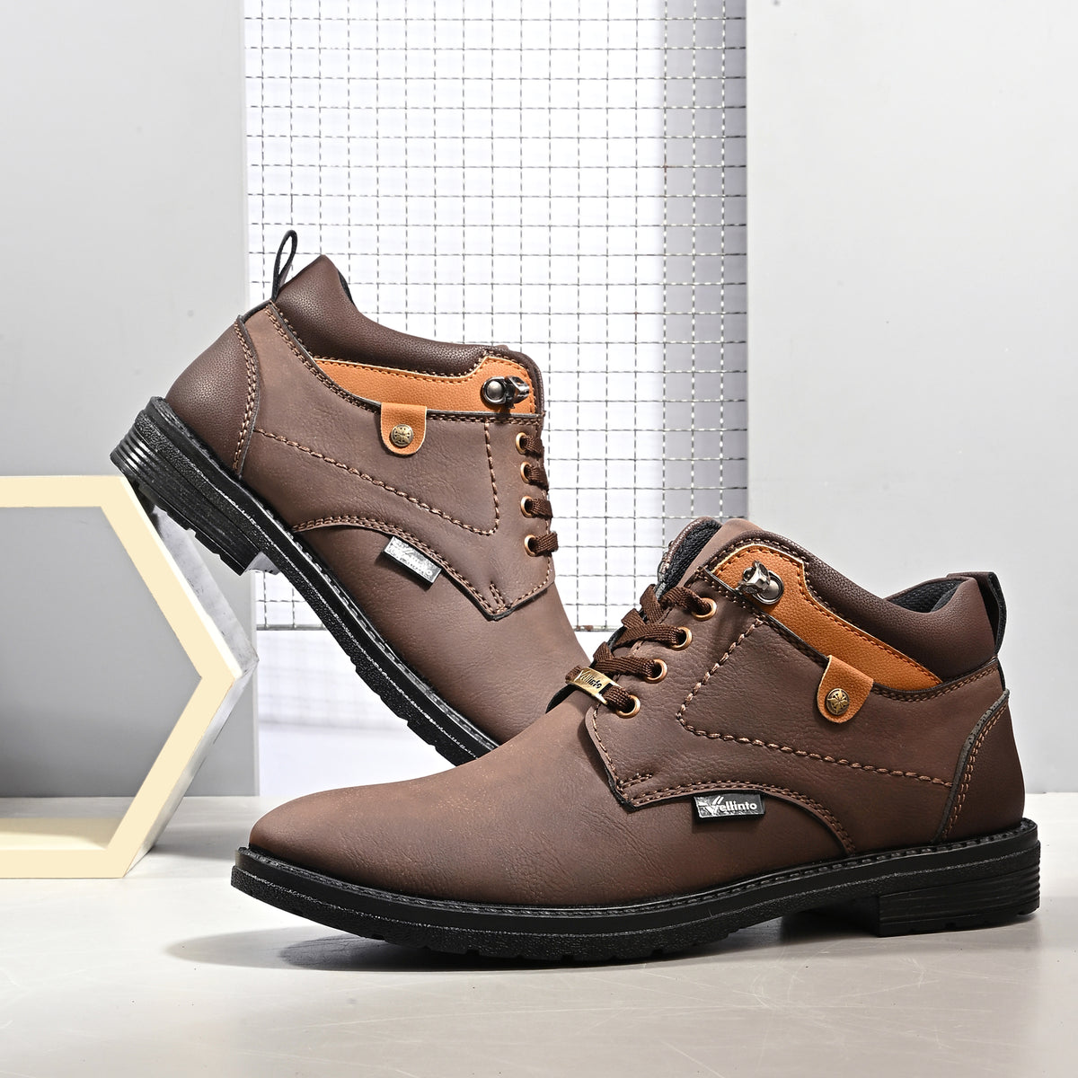 Vellinto Vellinto BRAVON Casual Boots For Men ll Synthetic Leather Boots For Men Boots For Men