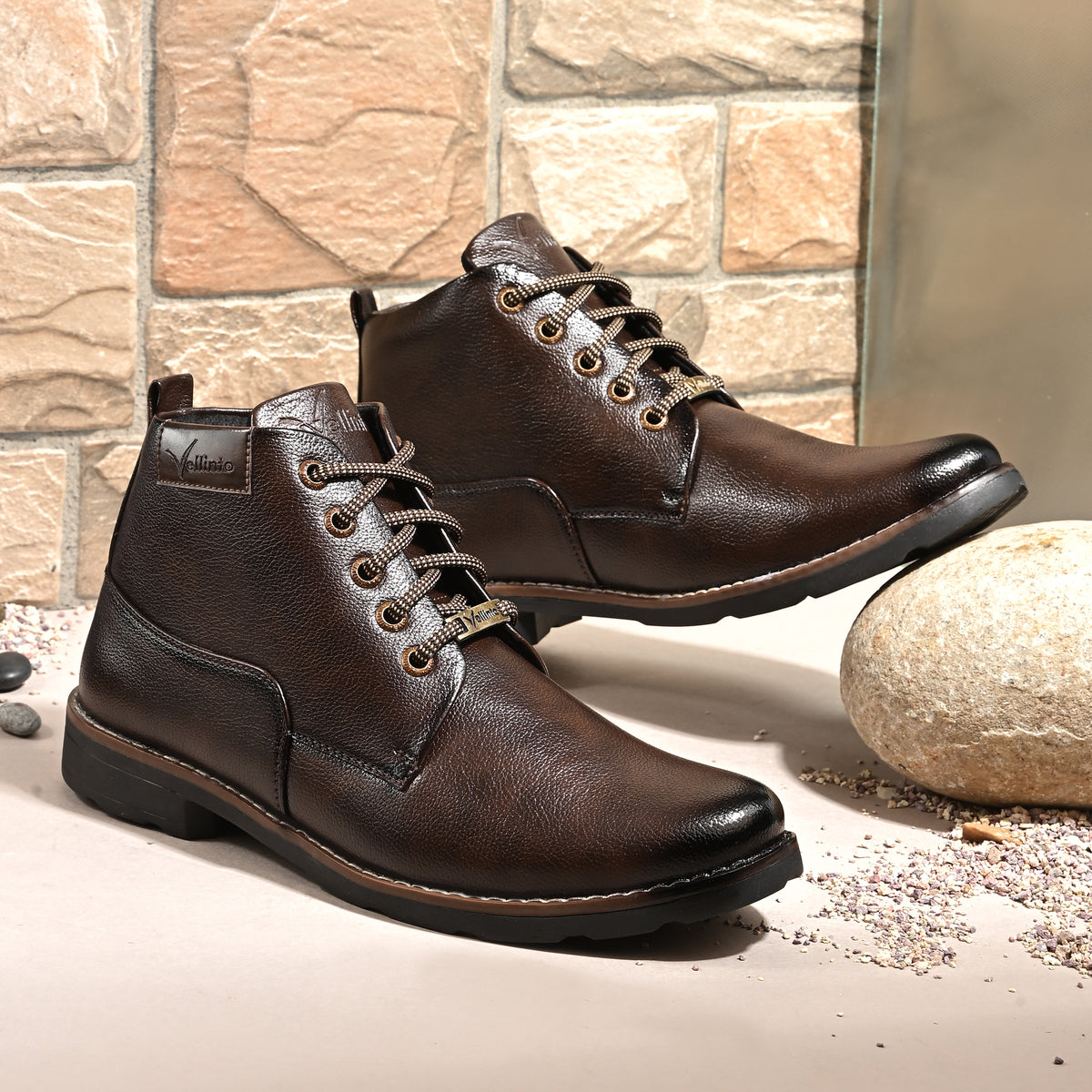 Vellinto ASPHALT Casual Boots For Men ll Synthetic Leather Boots Casuals For Men Boots For Men