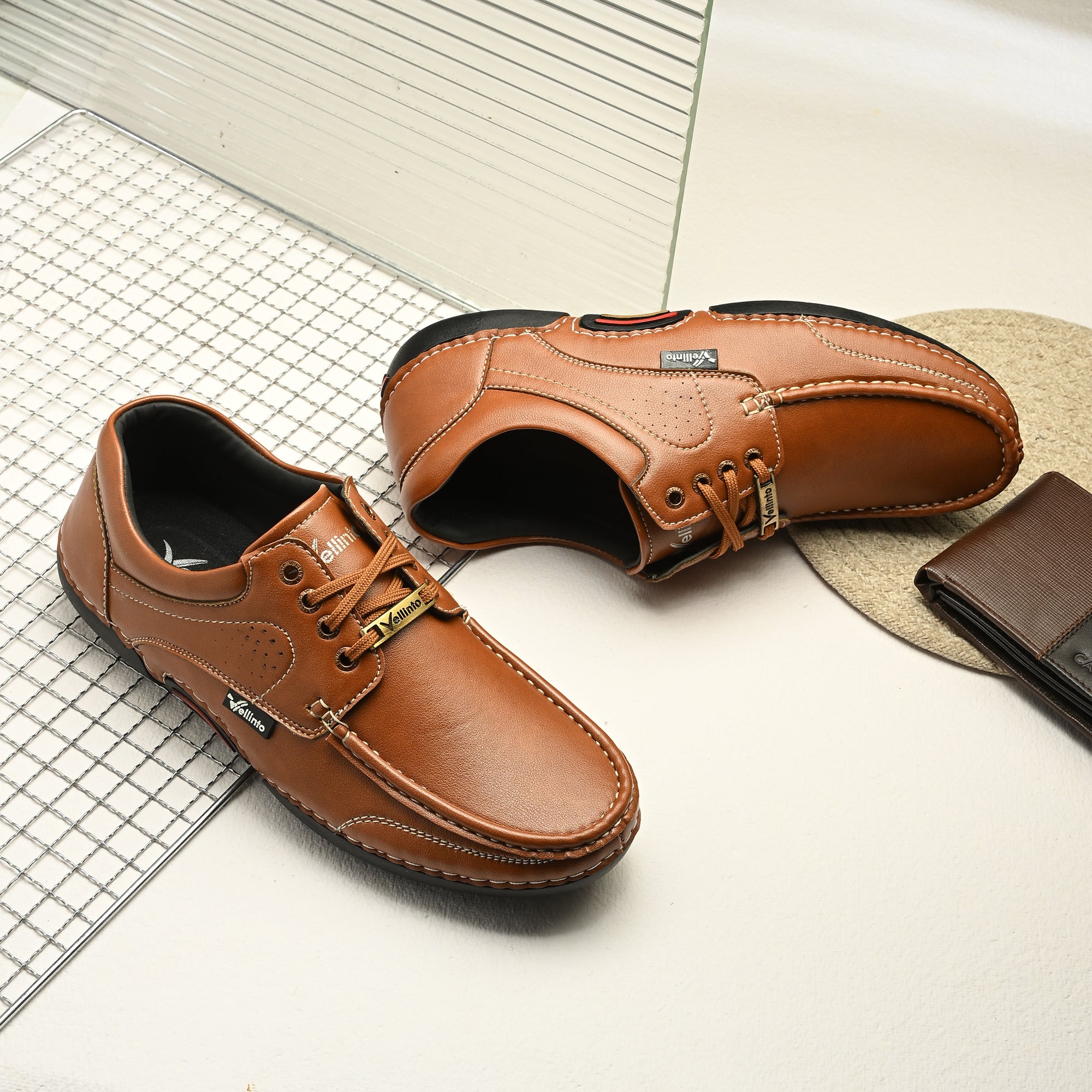 Men’s Sole-Stitched Casual Leather Lace-Up Moccasins Corporate Casuals For Men