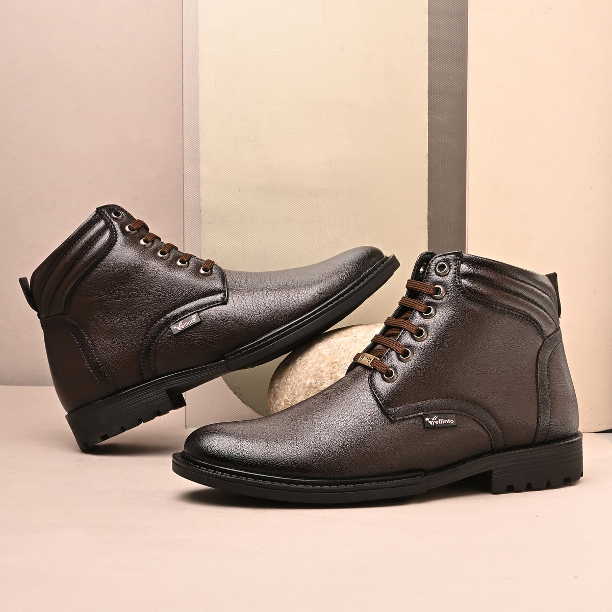 Vellinto Vellinto TIMBER Casual Boots For Men ll Synthetic Leather Boots Casuals For Men Boots For Men