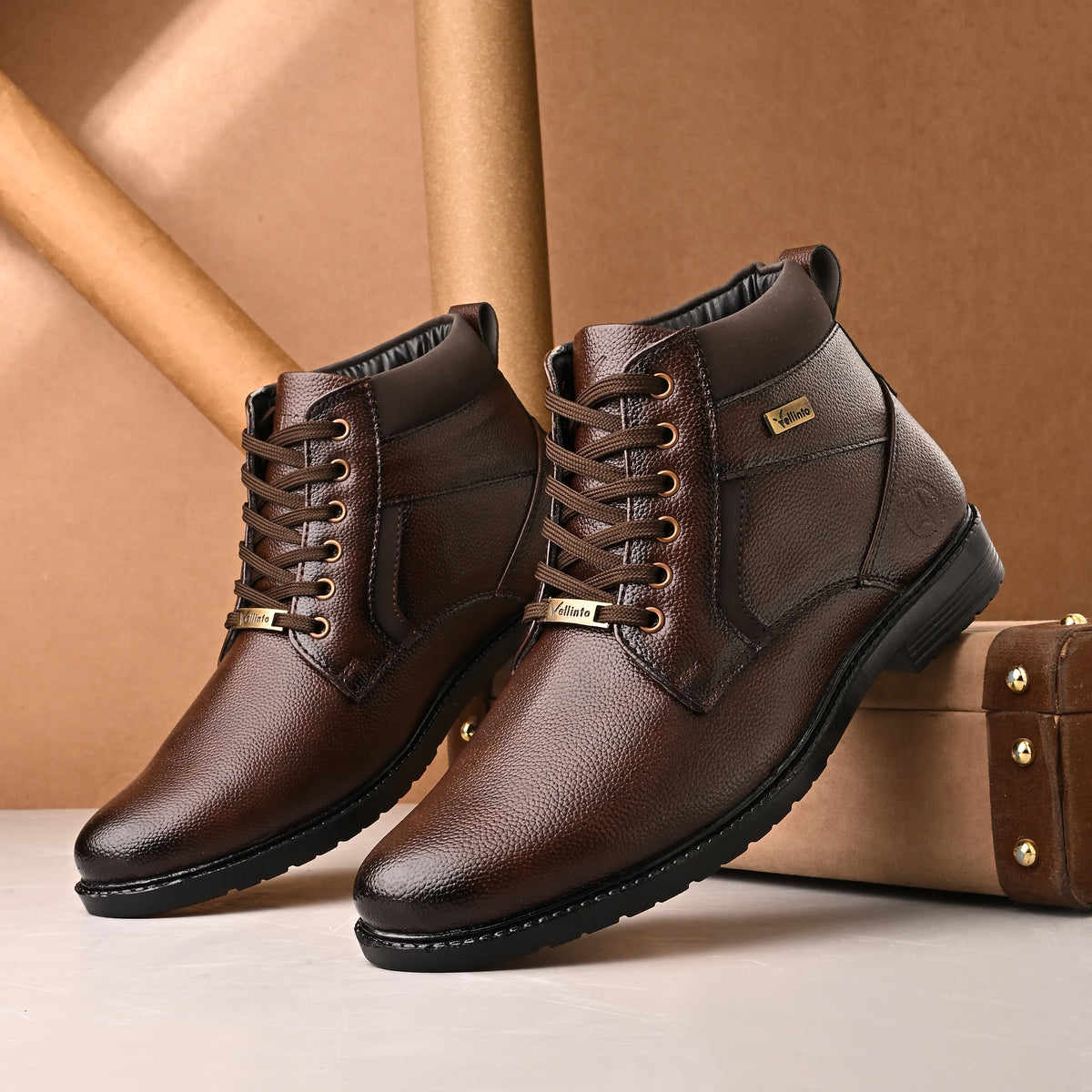 Vellinto SIGNATURE Casual Boots For Men ll Synthetic Leather Boots Corporate Casuals For Men