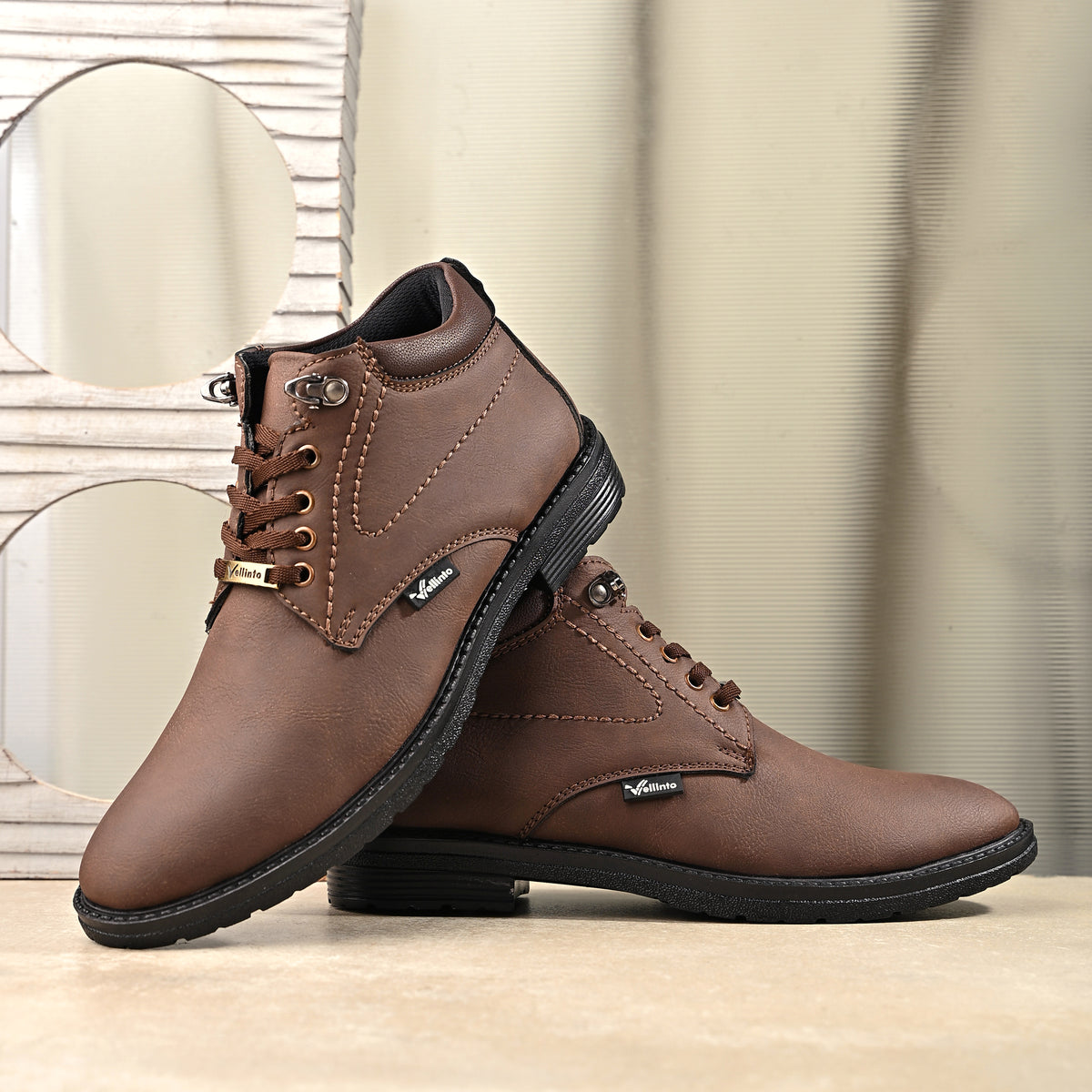 Vellinto EXECUTIVE Casual Boots For Men ll Synthetic Leather Mid-Ankle Boots Boots For Men
