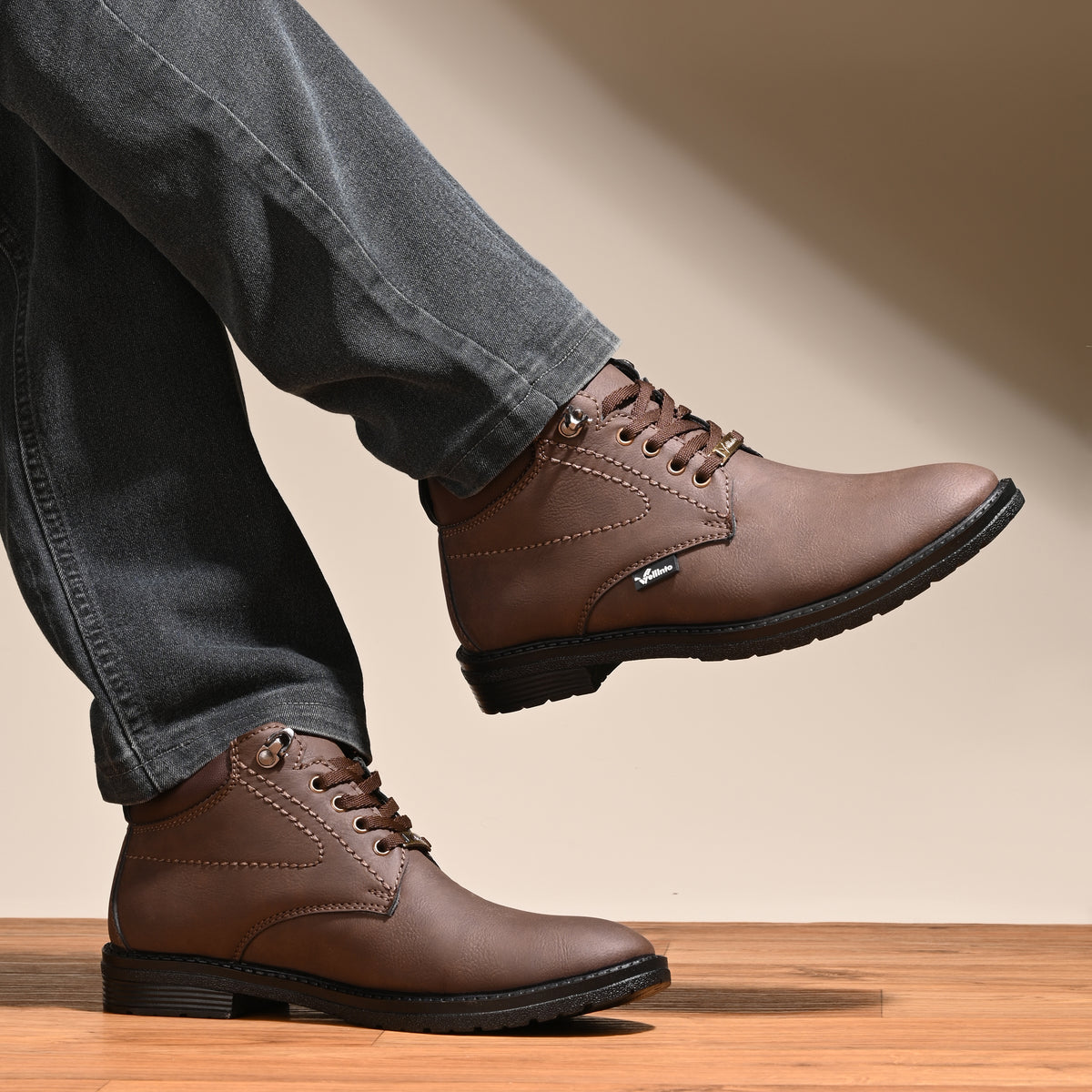 Vellinto EXECUTIVE Casual Boots For Men ll Synthetic Leather Mid-Ankle Boots Boots For Men