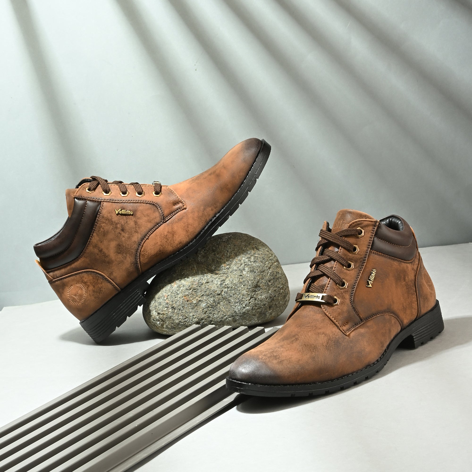 Vellinto STONY Trendy and Stylish Casual Mid-Ankle Synthetic leather Boots Boots For Men