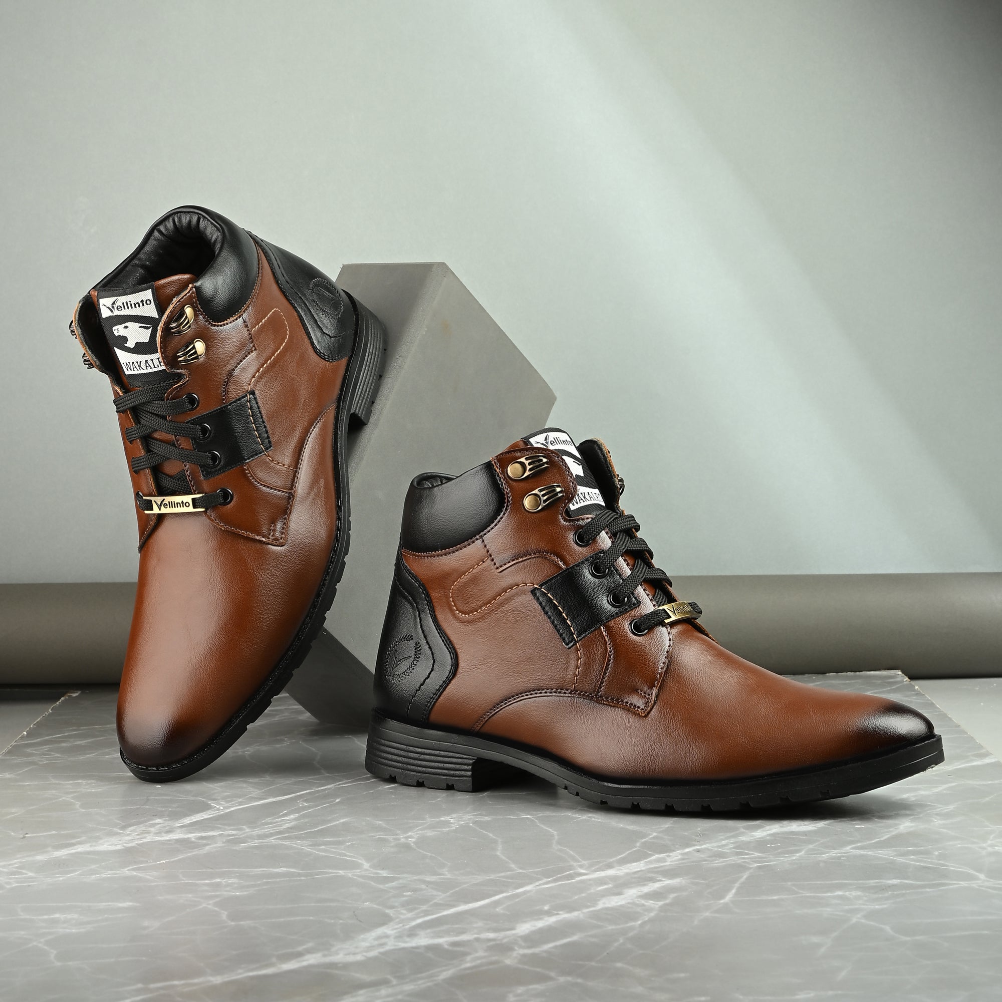 Vellinto Vellinto LUCAS Men's Mid Ankle Stylish Casual & Party Wear Lace-Up Boots Boots For Men