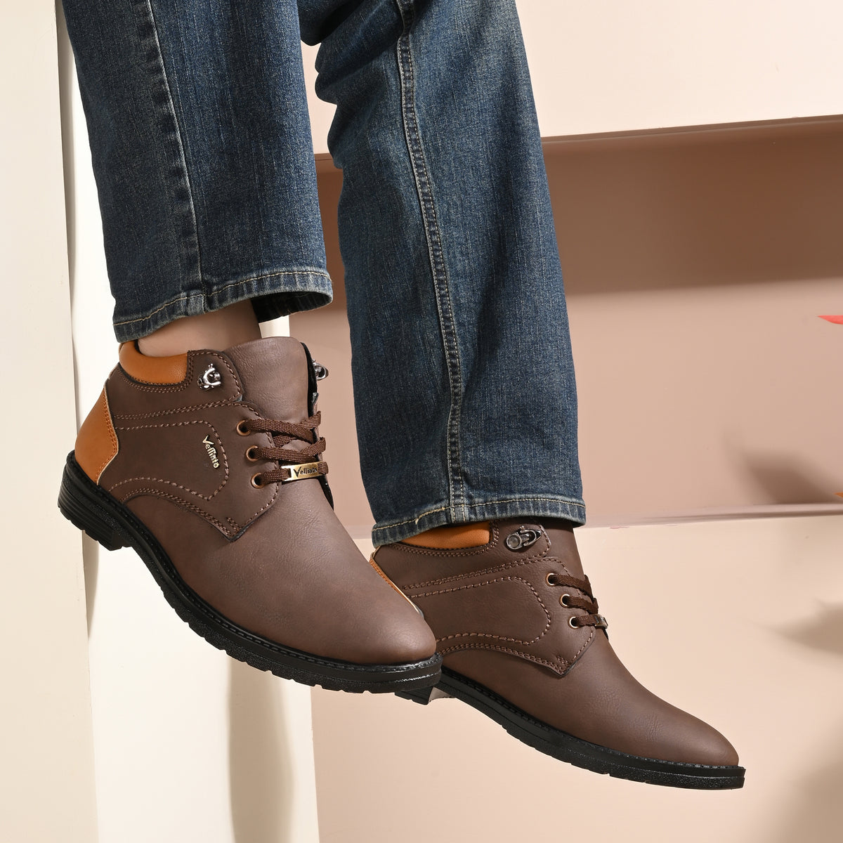 Vellinto Vellinto ALEXANDER Casual Boots For Men ll Synthetic Leather Casuals For Men Boots For Men