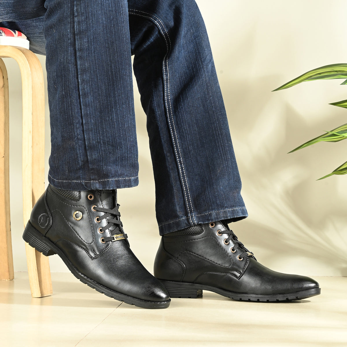 Vellinto OAKWOOD Casual Boots For Men ll Synthetic Leather Formal Boots For Men Boots For Men