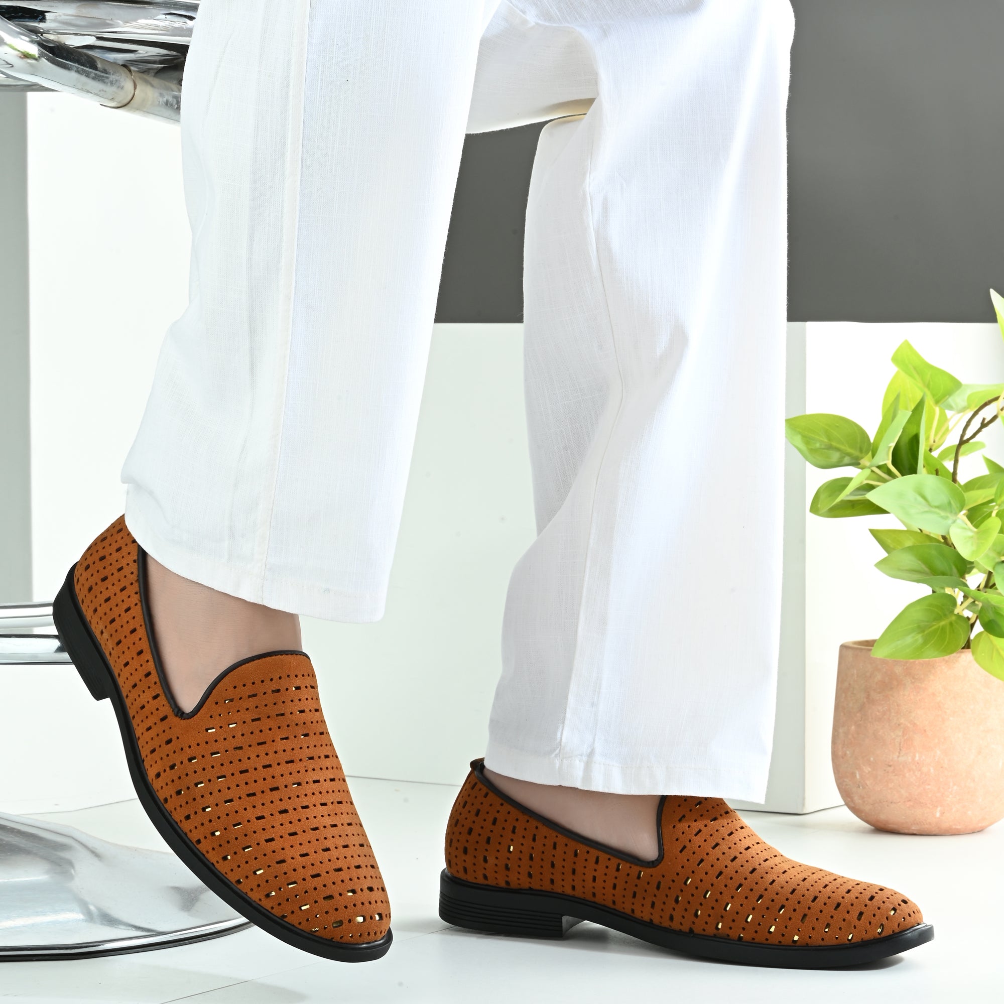 Vellinto ZENTRO Urban Classic Breathable Perforated Slipon Formal Comfort Loafer Party Wear For Men