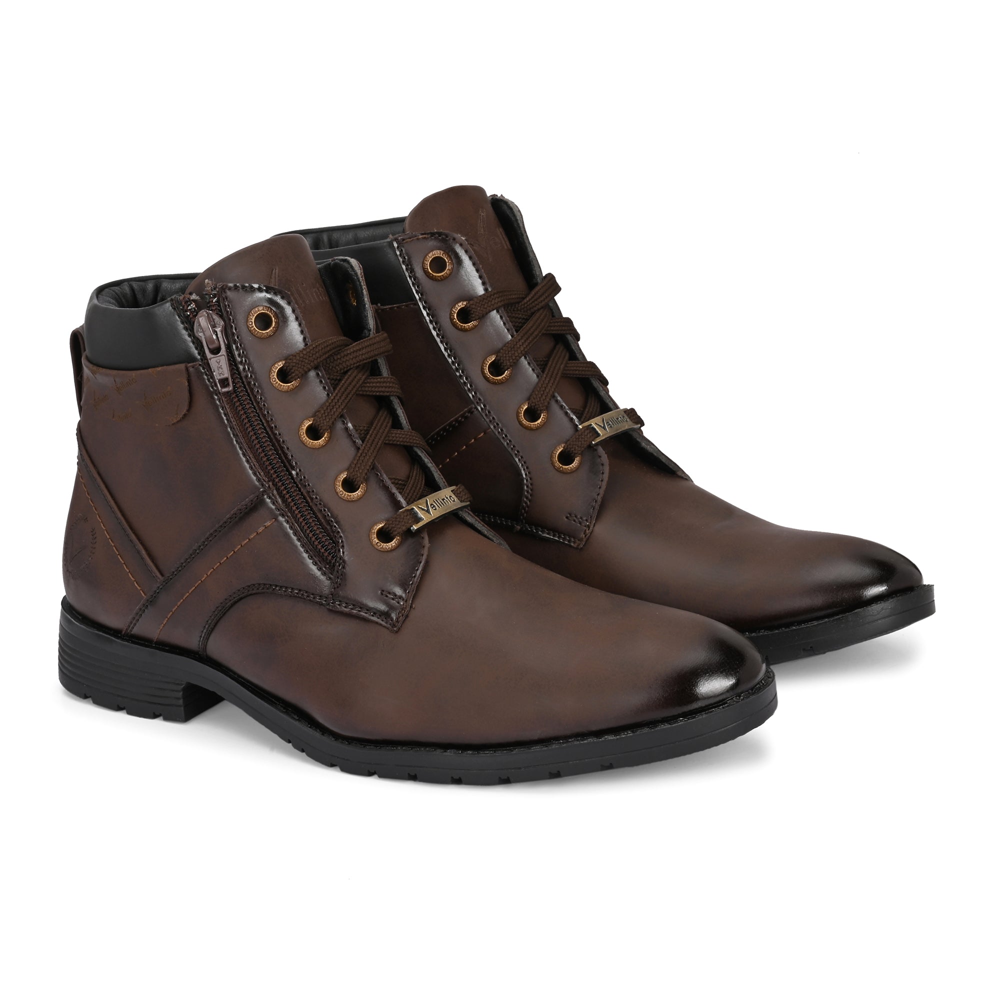 Vellinto Vellinto ORION Men’s Stylish Lace-Up & Zipper High Ankle Casual Boots Boots For Men