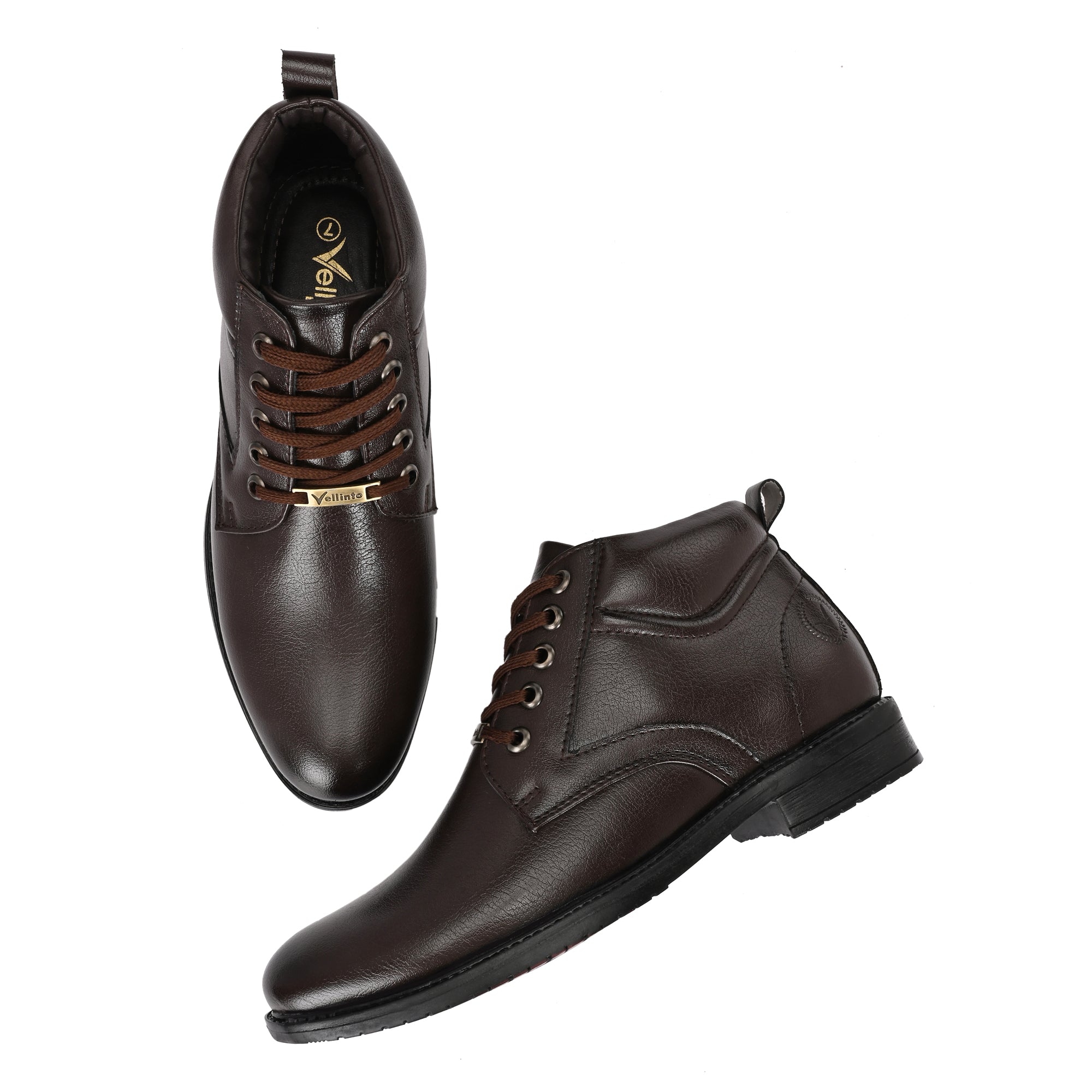 Vellinto INDIANA Men Mid Ankle Synthetic Leather Boots| Party & Office Wear Boots For Men