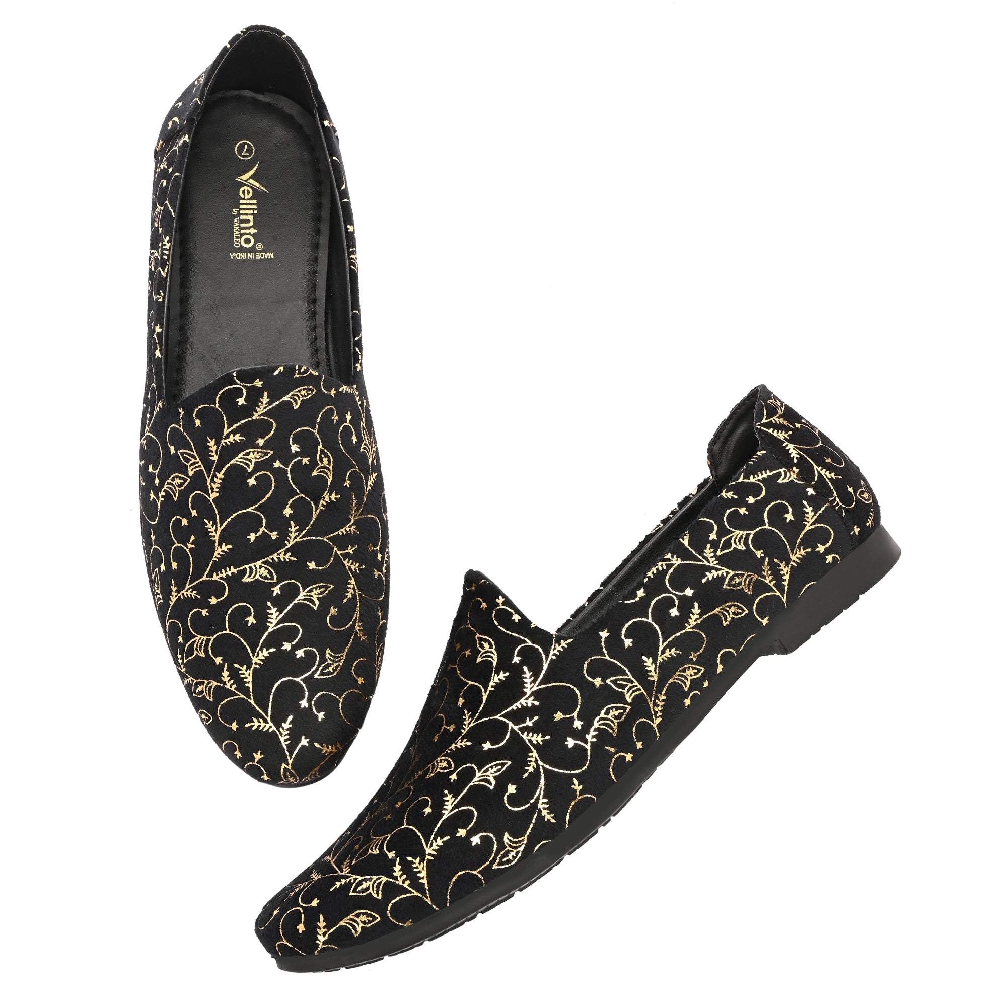 Vellinto ellinto SAMRAT Party Wear Royal Look Mojaris Juttis Slip On For Men Espadrilles For Men