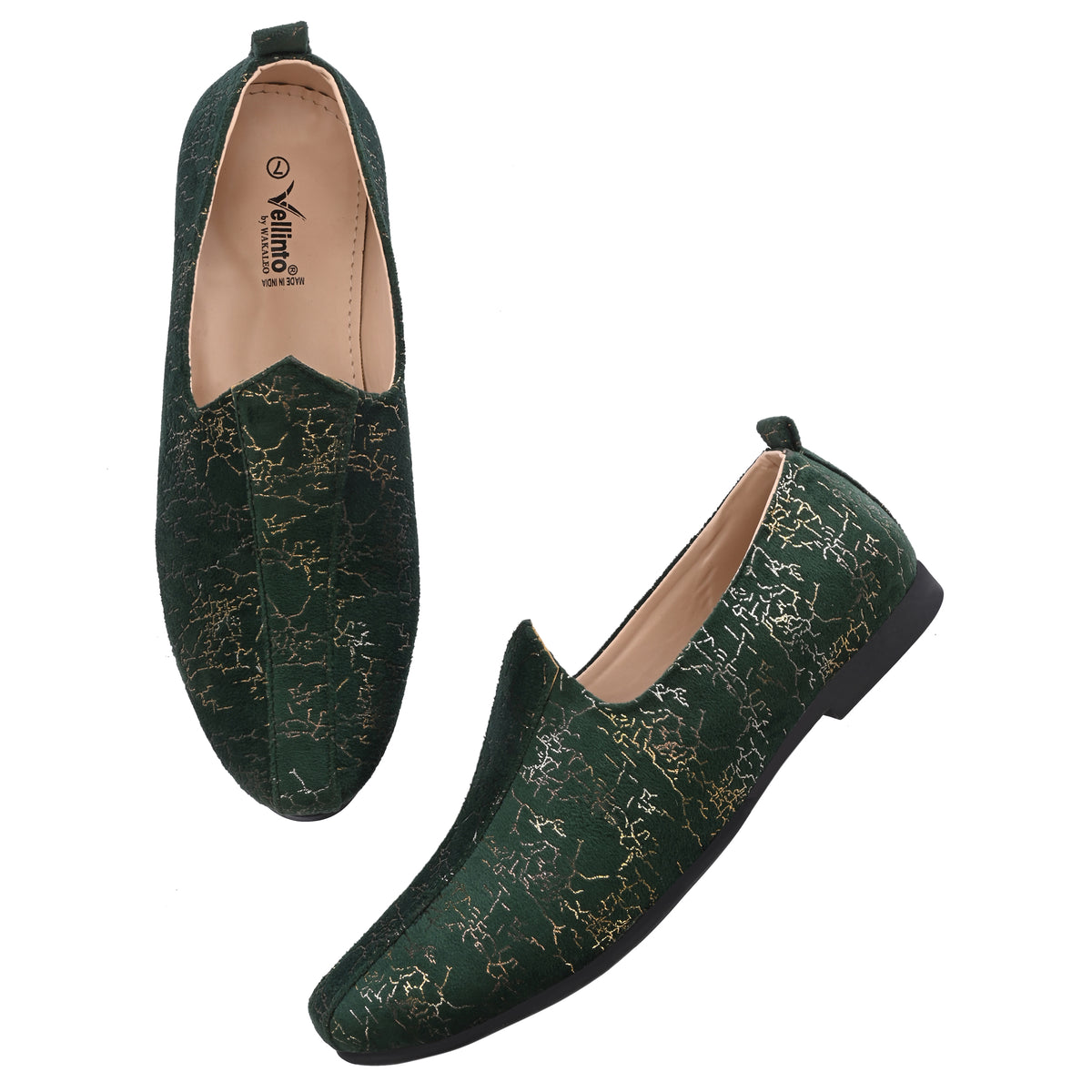 Vellinto SHAHZADA Party Wear Royal Look Mojaris Juttis Slip On For Men Espadrilles For Me