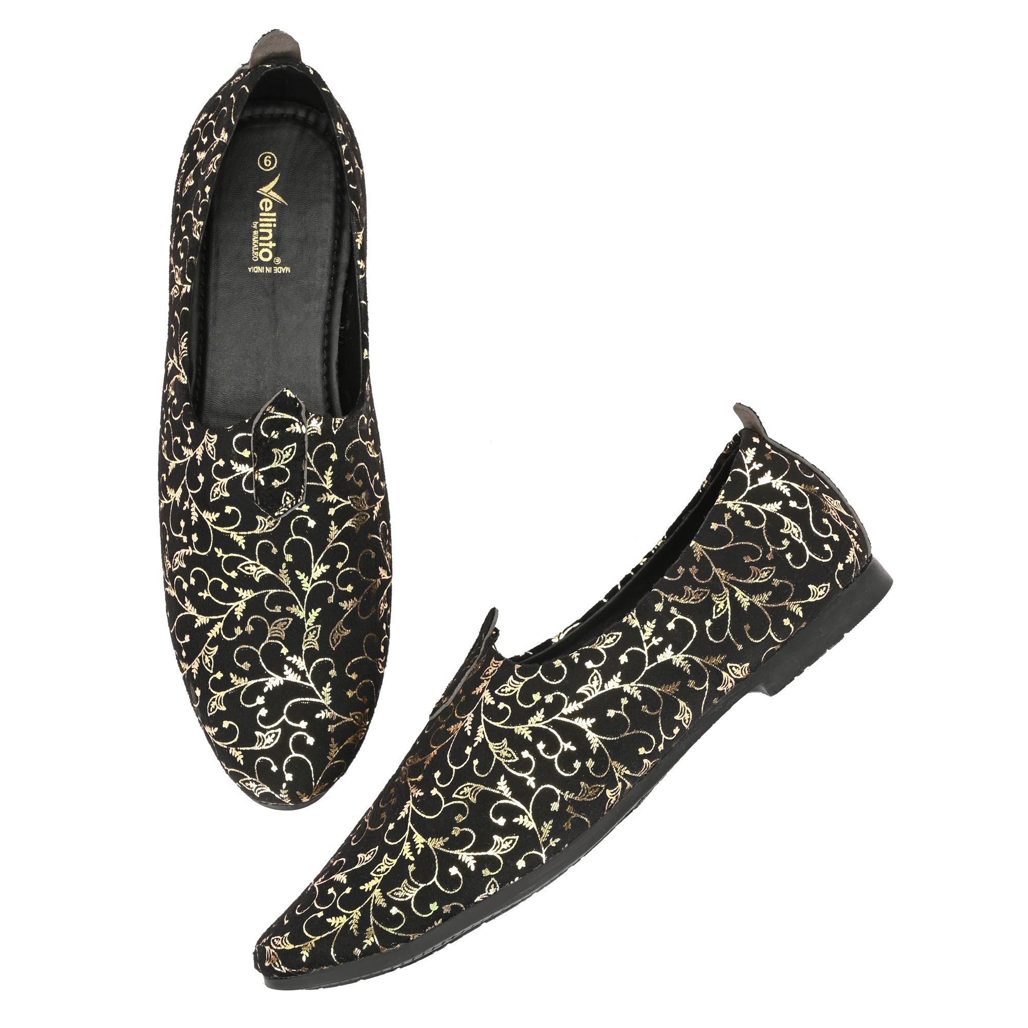 Vellinto NAWAB Party Wear Royal Look Mojaris Juttis Slip On For Men Espadrilles For Men