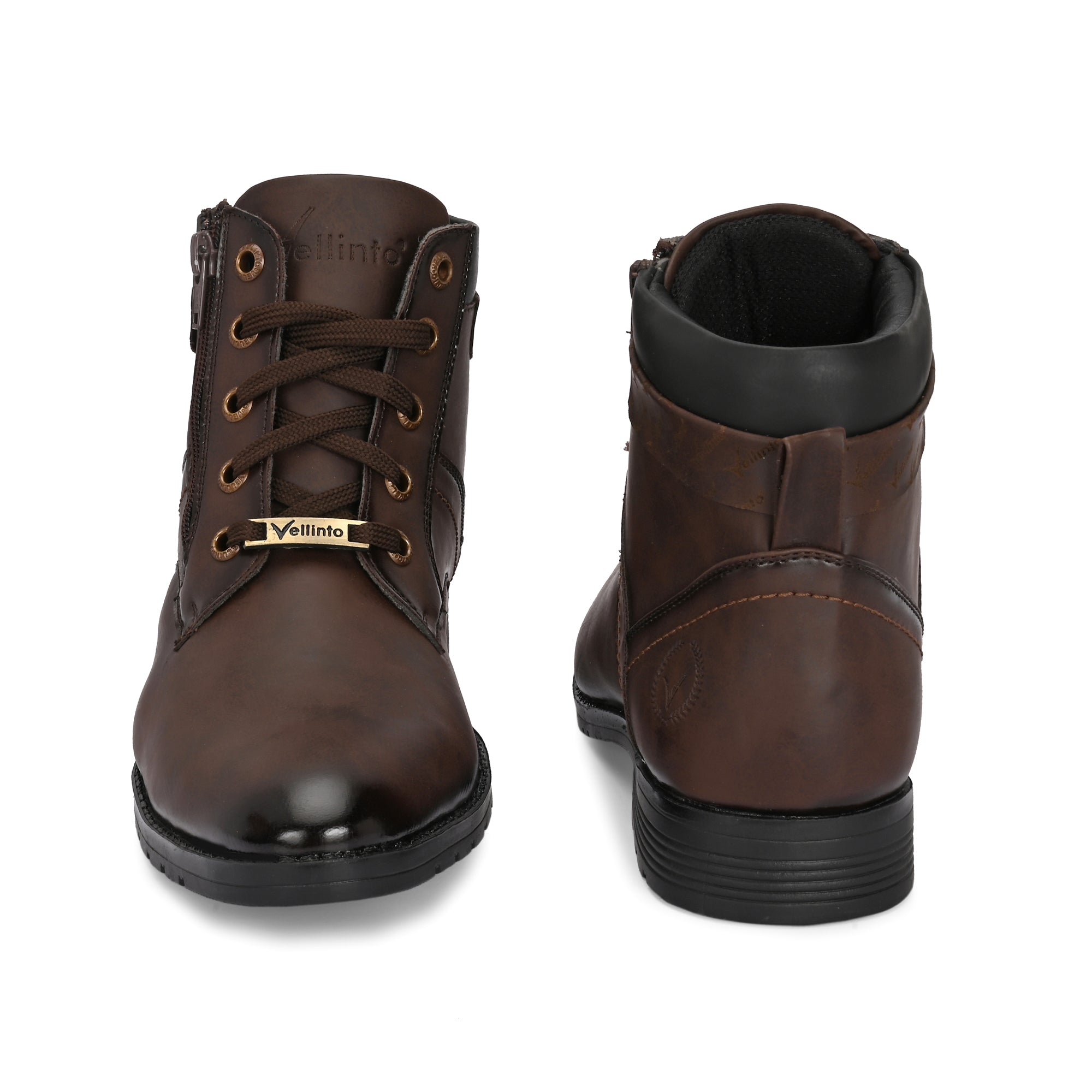 Vellinto Vellinto ORION Men’s Stylish Lace-Up & Zipper High Ankle Casual Boots Boots For Men