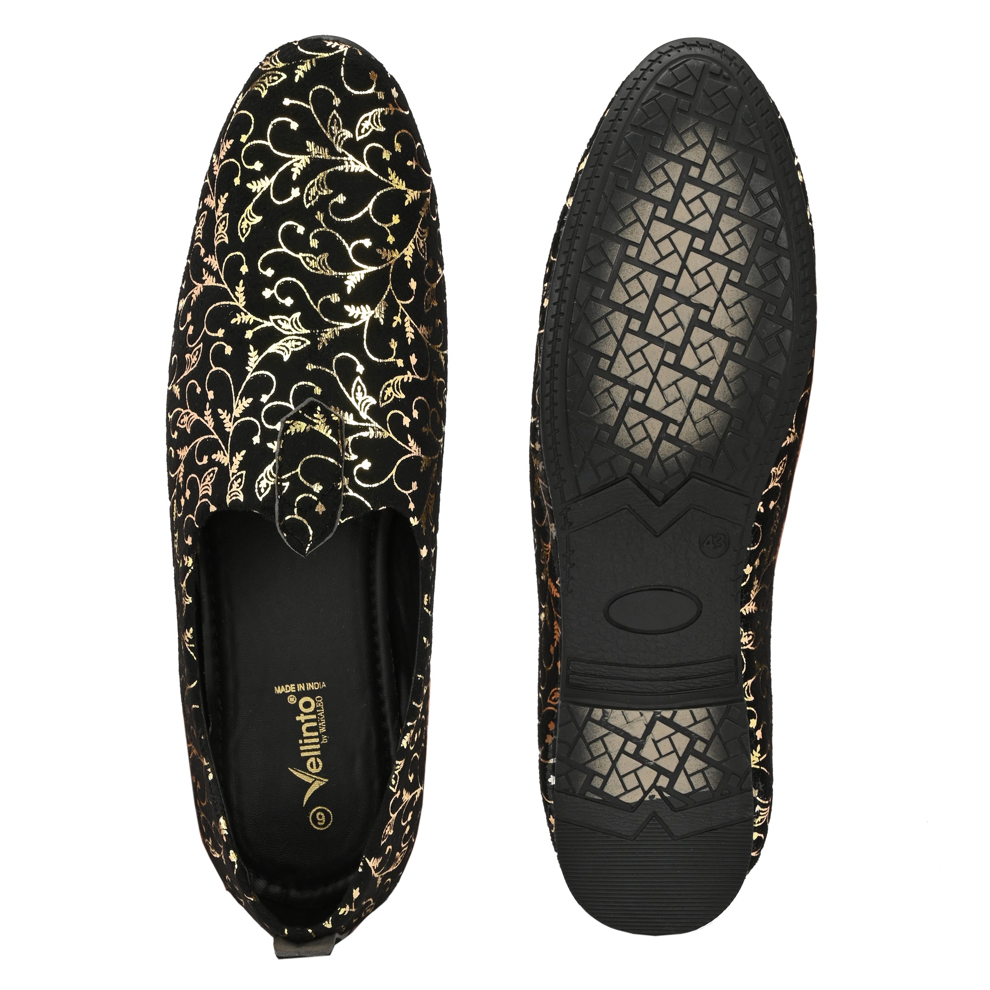 Vellinto NAWAB Party Wear Royal Look Mojaris Juttis Slip On For Men Espadrilles For Men