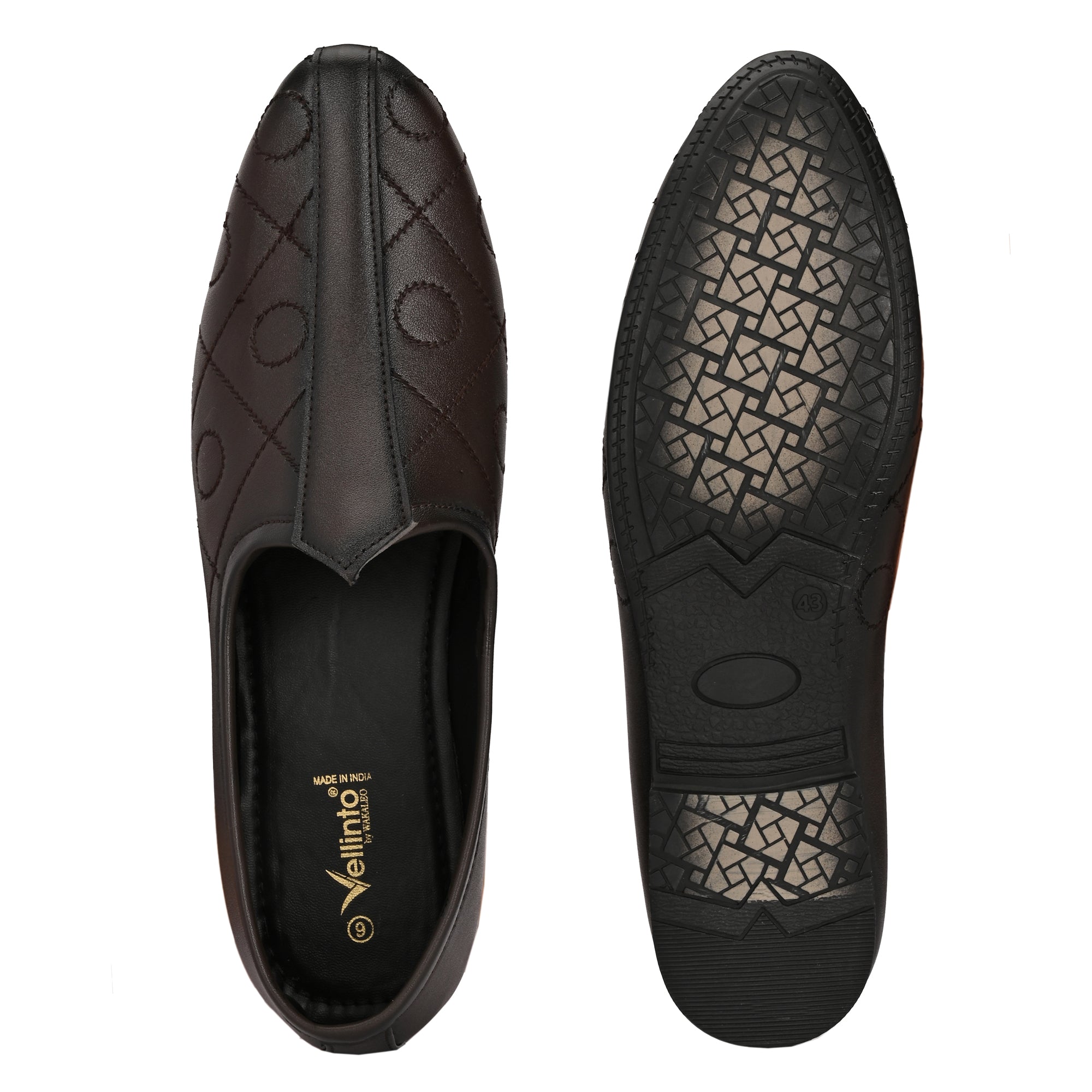 Vellinto BANAJARA Men’s Ethnic Slip-On Mojari | Traditional PU Leather Footwear Party Wear For Men