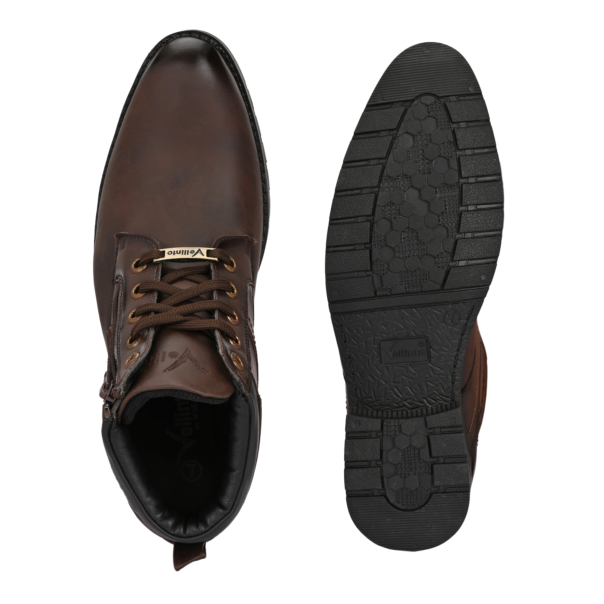 Vellinto Vellinto ORION Men’s Stylish Lace-Up & Zipper High Ankle Casual Boots Boots For Men