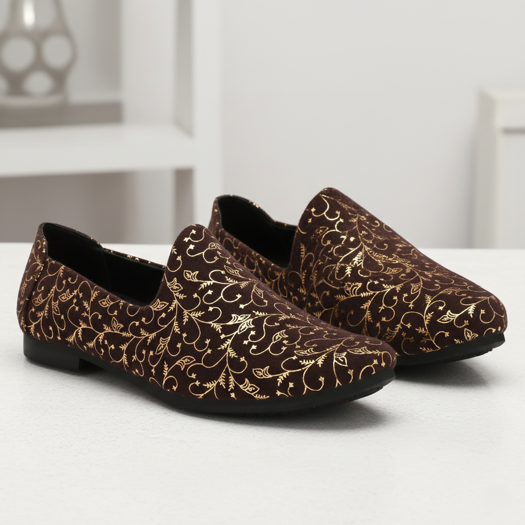 Vellinto ellinto SAMRAT Party Wear Royal Look Mojaris Juttis Slip On For Men Espadrilles For Men