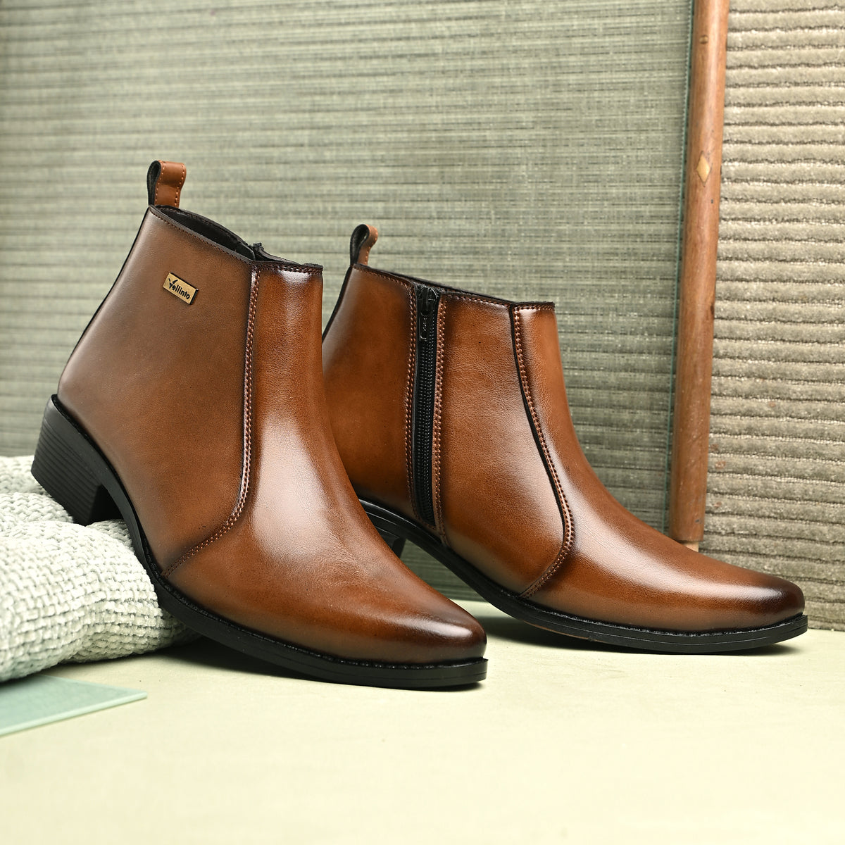 Vellinto Vellinto Royal Look RAMANA Zipped Boots For Men Synthetic Leather Boots For Men Boots For Men
