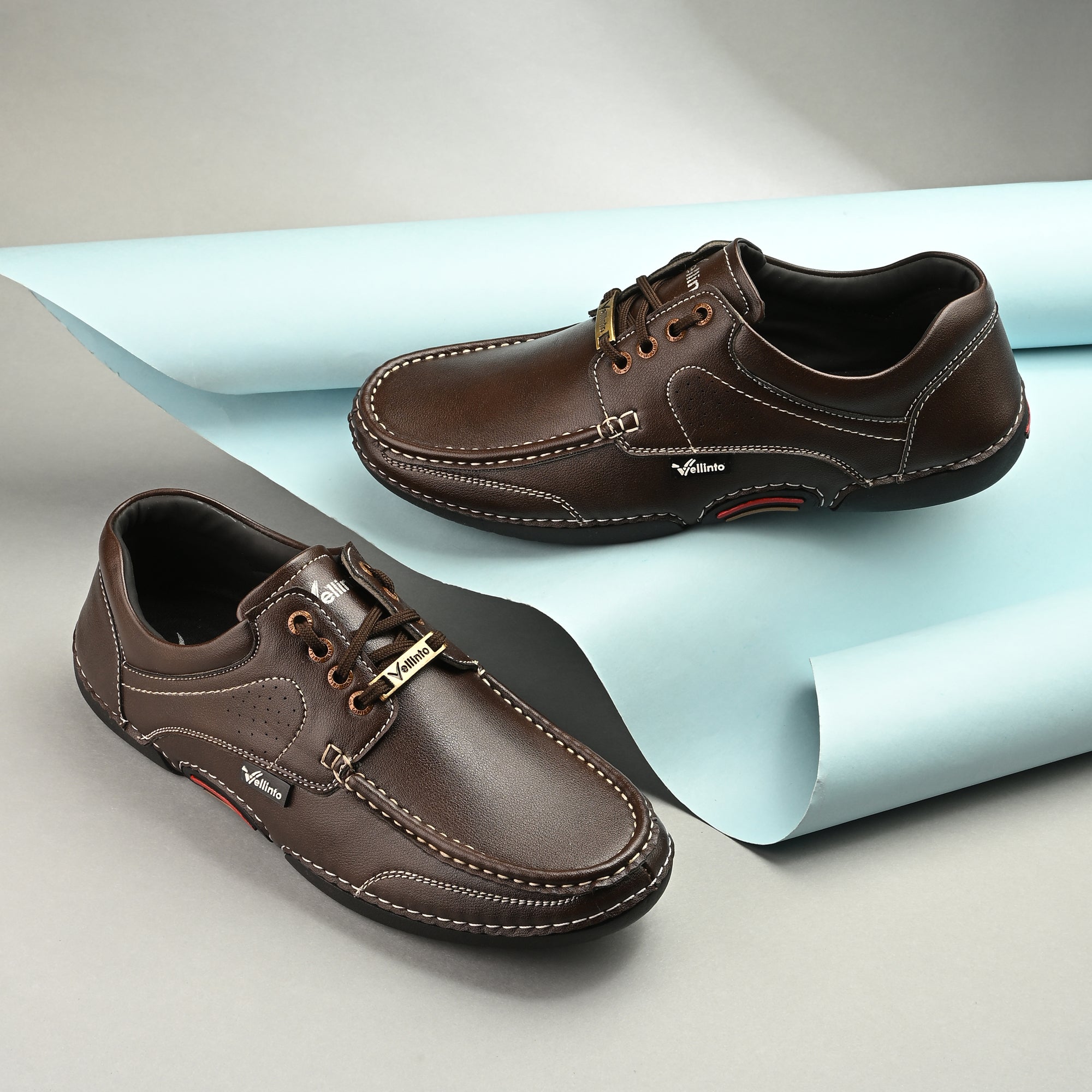 Men’s Sole-Stitched Casual Leather Lace-Up Moccasins Corporate Casuals For Men