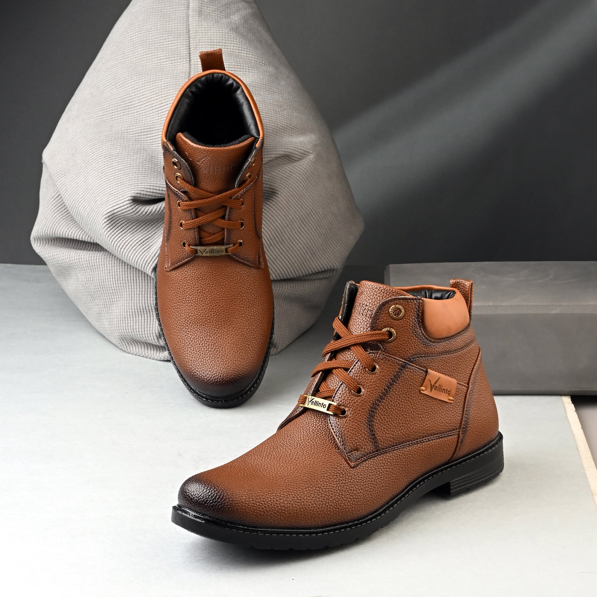 Vellinto BRONZO Casual Boots For Men ll Synthetic Leather Boots Casuals For Men Boots For Men
