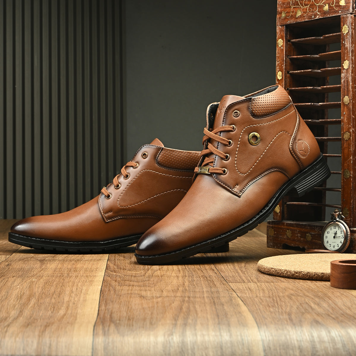 Vellinto OAKWOOD Casual Boots For Men ll Synthetic Leather Formal Boots For Men Boots For Men