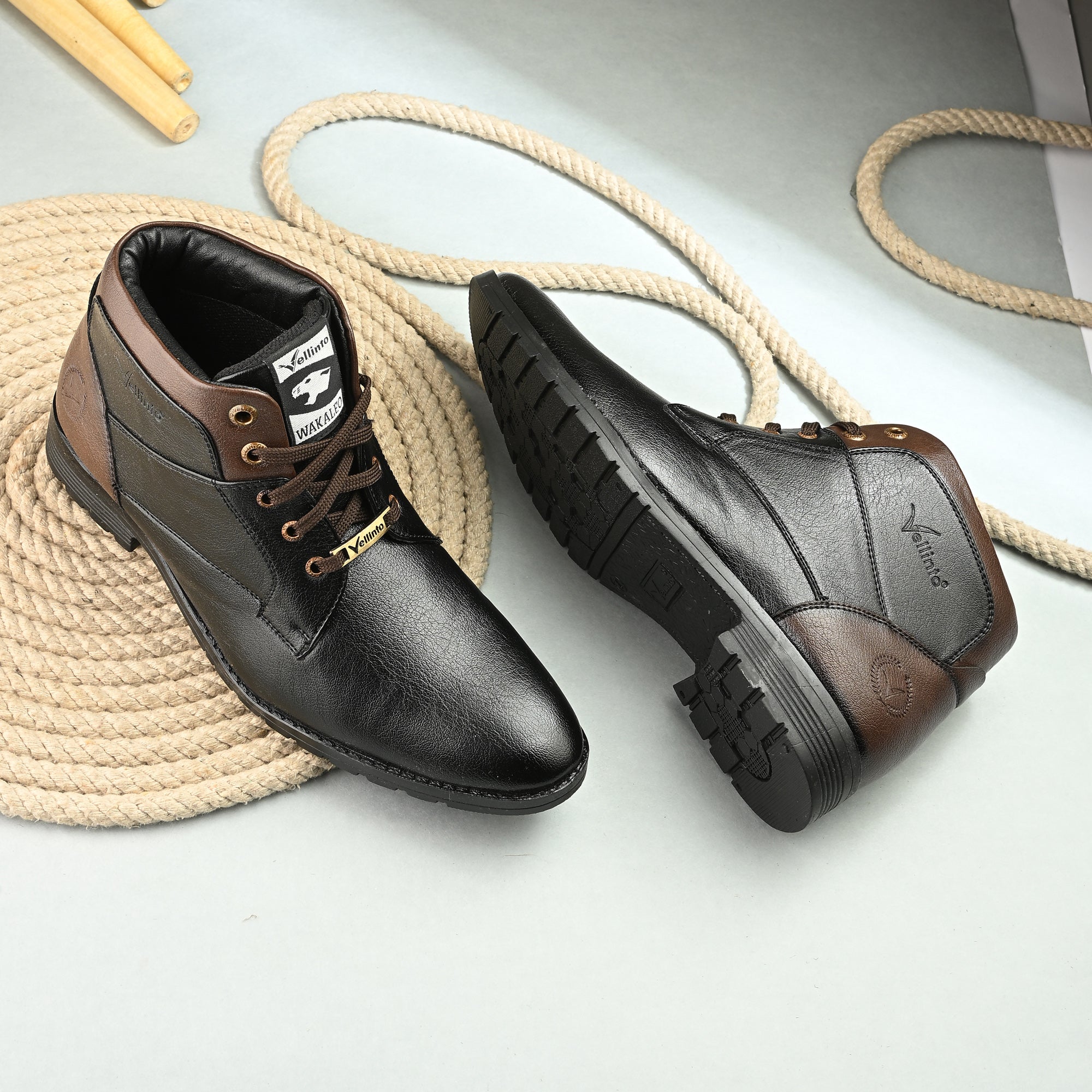 Vellinto FRONTIER Trendy Mid-Ankle Synthetic leather Boots For Men Boots For Men