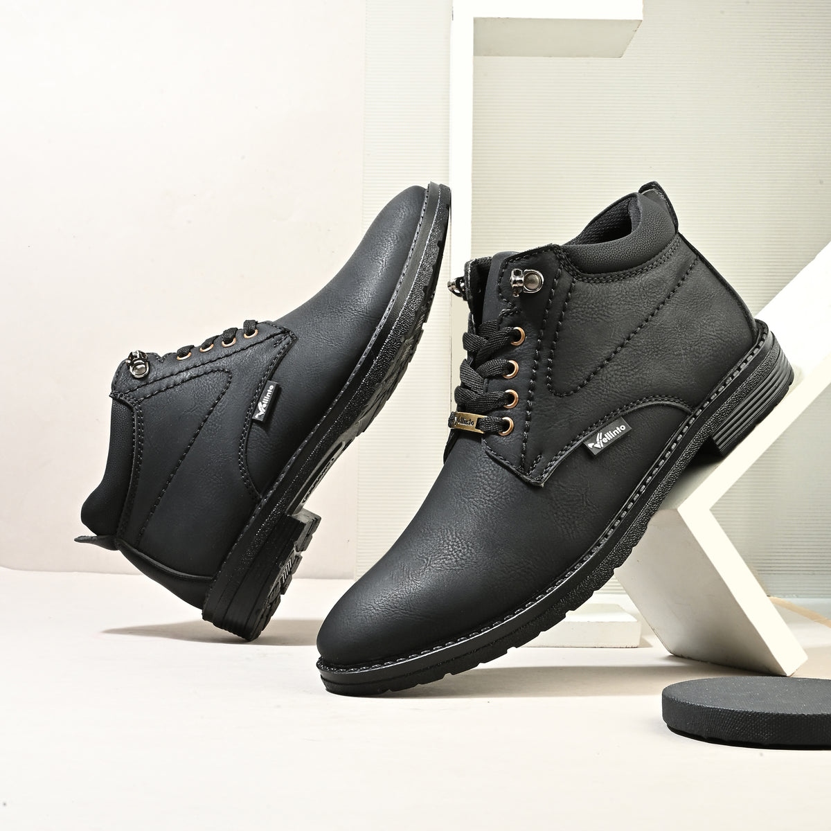 Vellinto EXECUTIVE Casual Boots For Men ll Synthetic Leather Mid-Ankle Boots Boots For Men