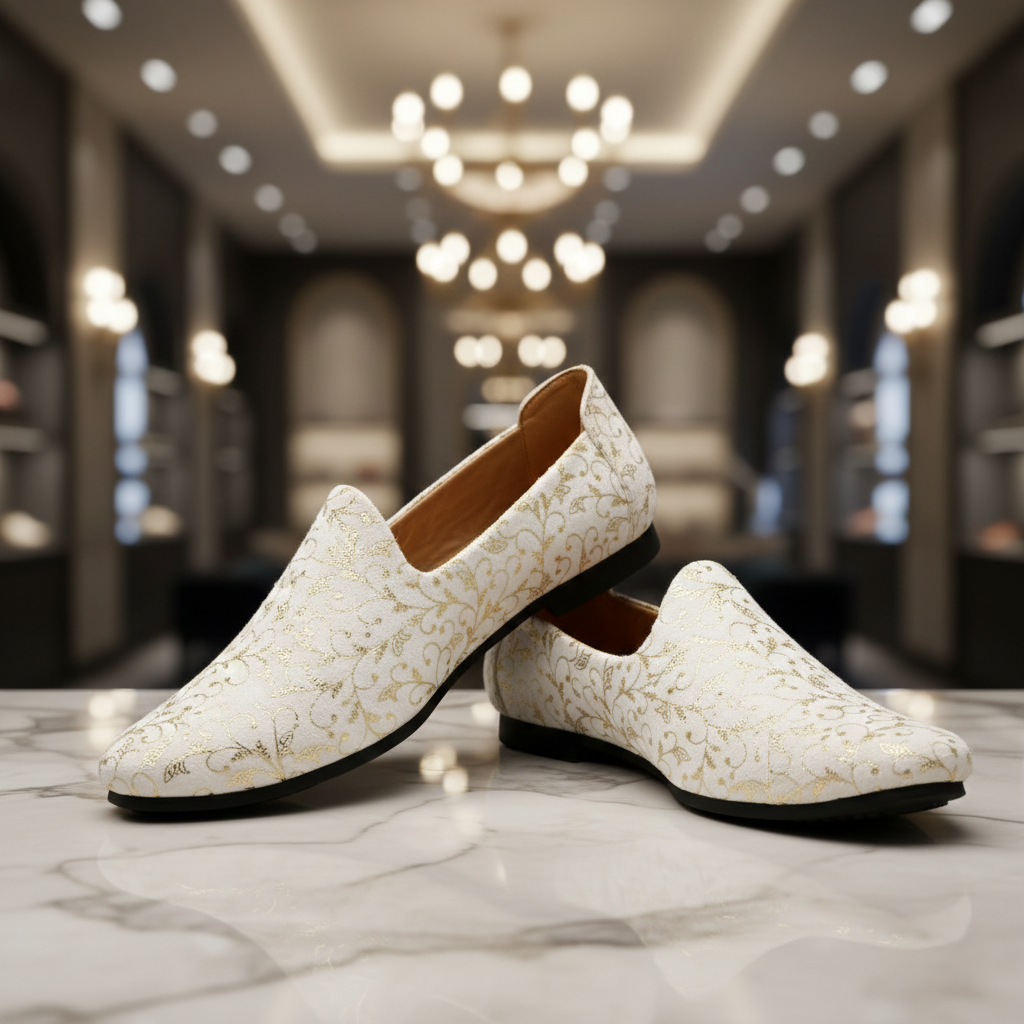 Vellinto ellinto SAMRAT Party Wear Royal Look Mojaris Juttis Slip On For Men Espadrilles For Men