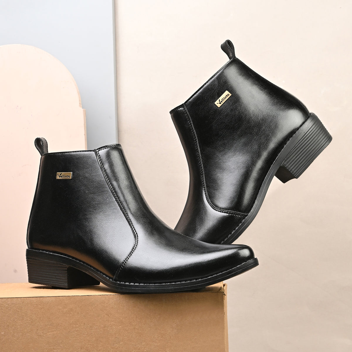 Vellinto Vellinto Royal Look RAMANA Zipped Boots For Men Synthetic Leather Boots For Men Boots For Men