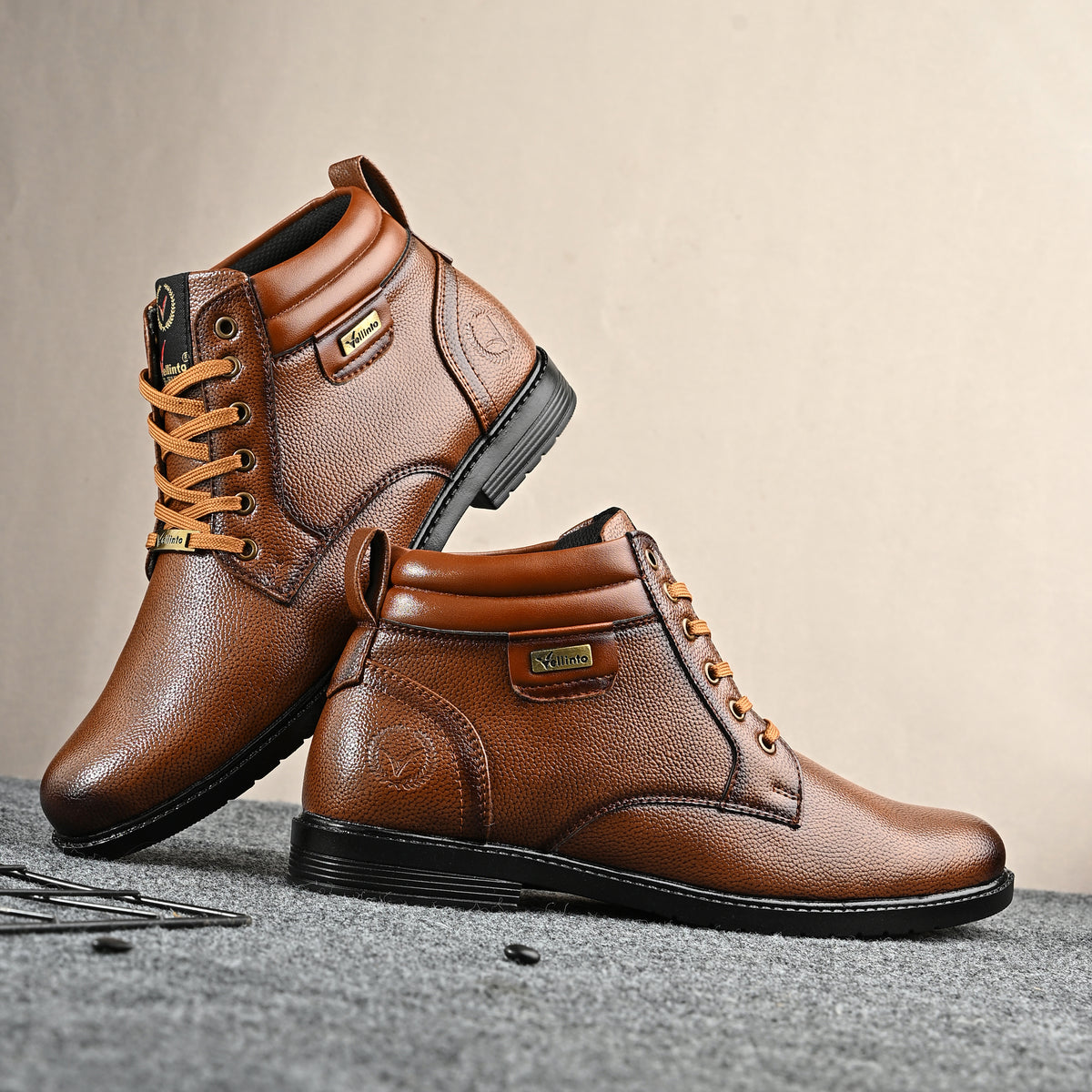 Vellinto CARTER Casual Boots For Men ll Synthetic Leather Boots