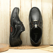 Men’s Sole-Stitched Casual Leather Lace-Up Moccasins Corporate Casuals For Men