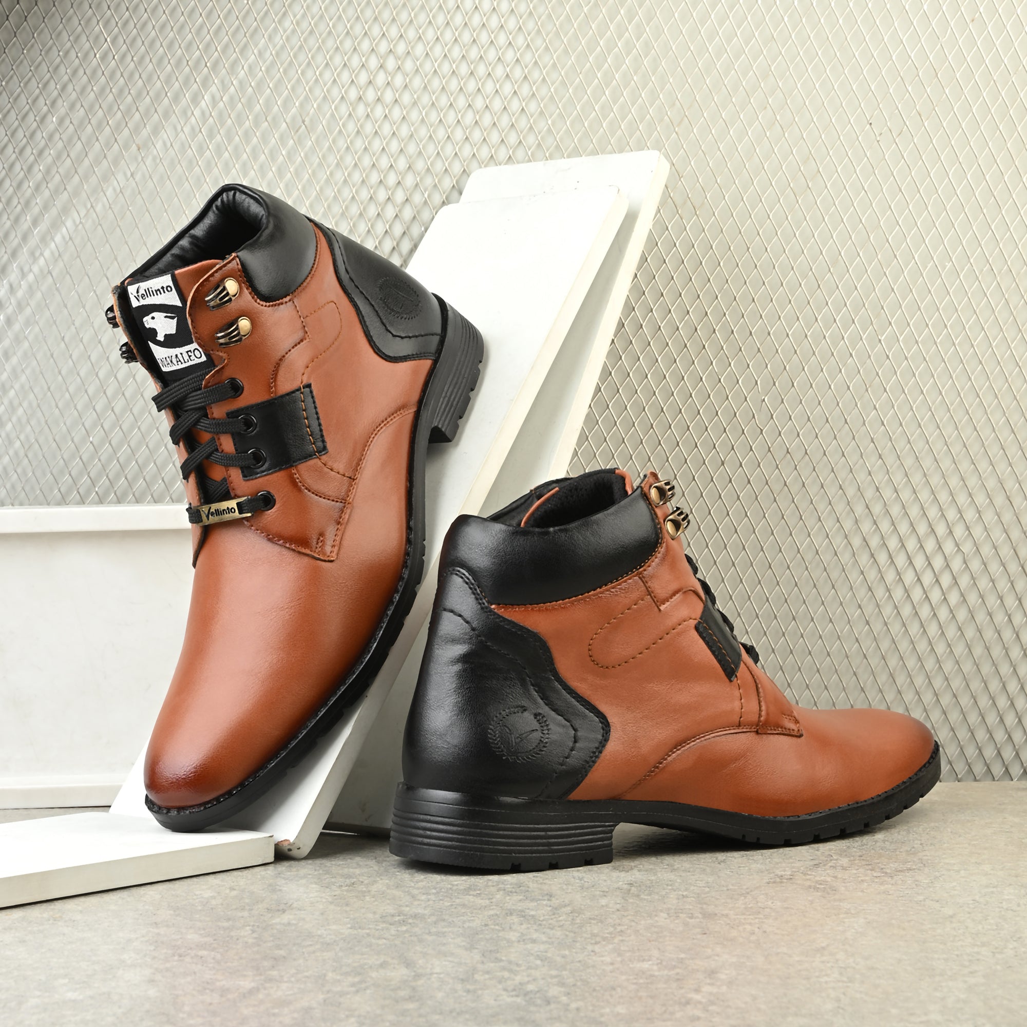 Vellinto Vellinto LUCAS Men's Mid Ankle Stylish Casual & Party Wear Lace-Up Boots Boots For Men