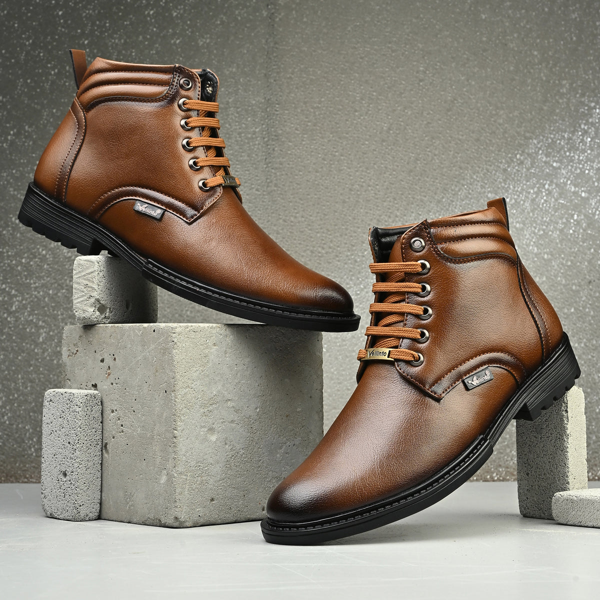 Vellinto Vellinto TIMBER Casual Boots For Men ll Synthetic Leather Boots Casuals For Men Boots For Men