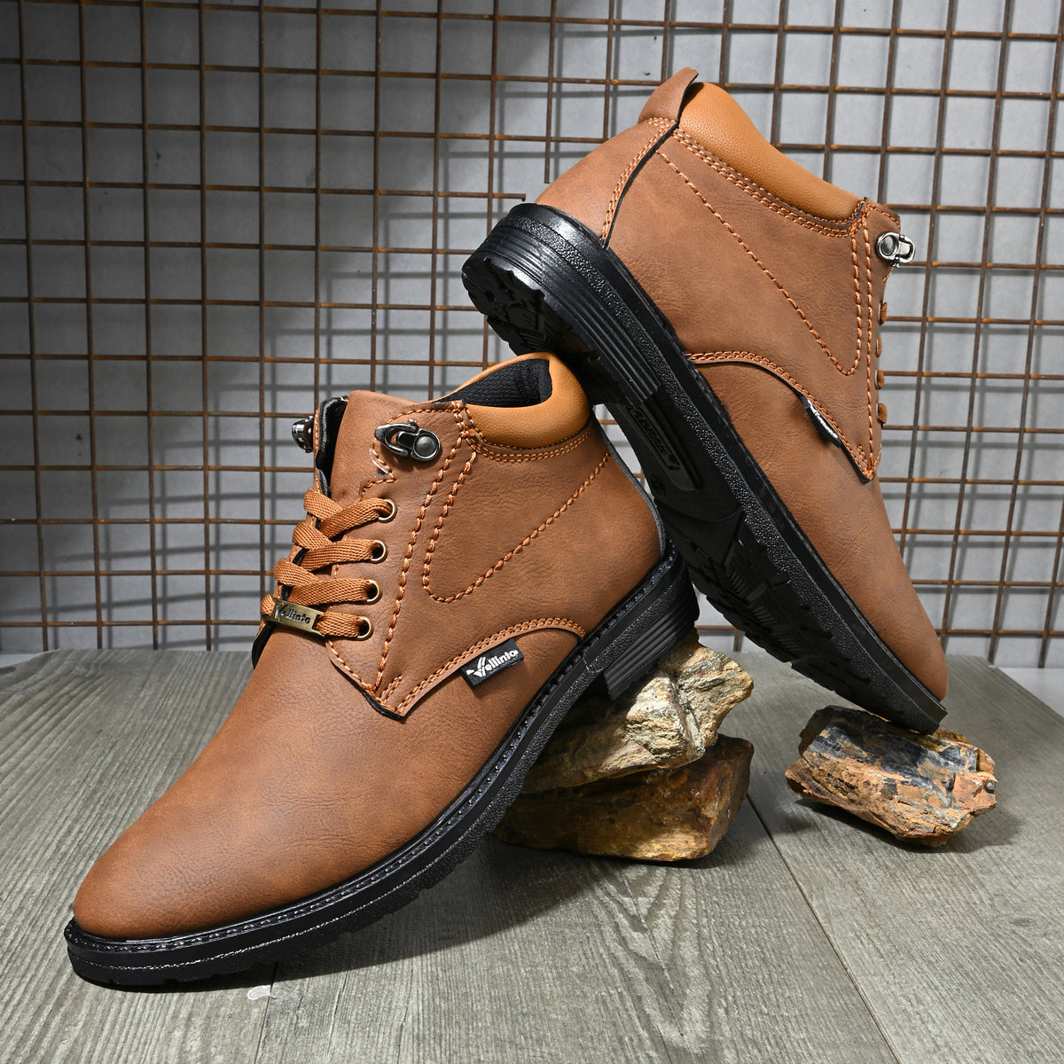 Vellinto EXECUTIVE Casual Boots For Men ll Synthetic Leather Mid-Ankle Boots Boots For Men