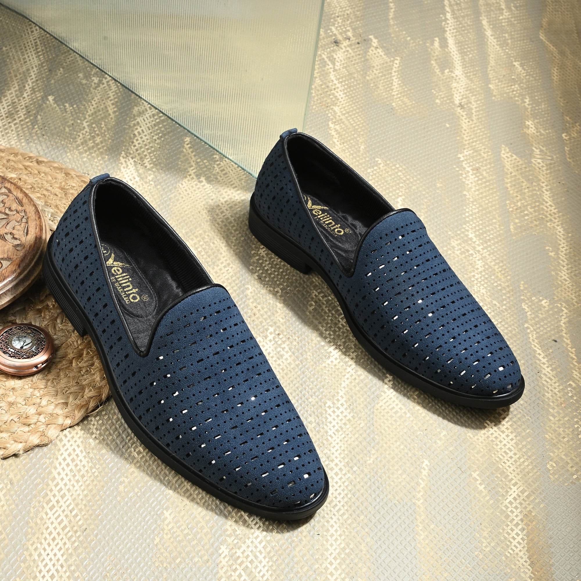 Vellinto ZENTRO Urban Classic Breathable Perforated Slipon Formal Comfort Loafer Party Wear For Men
