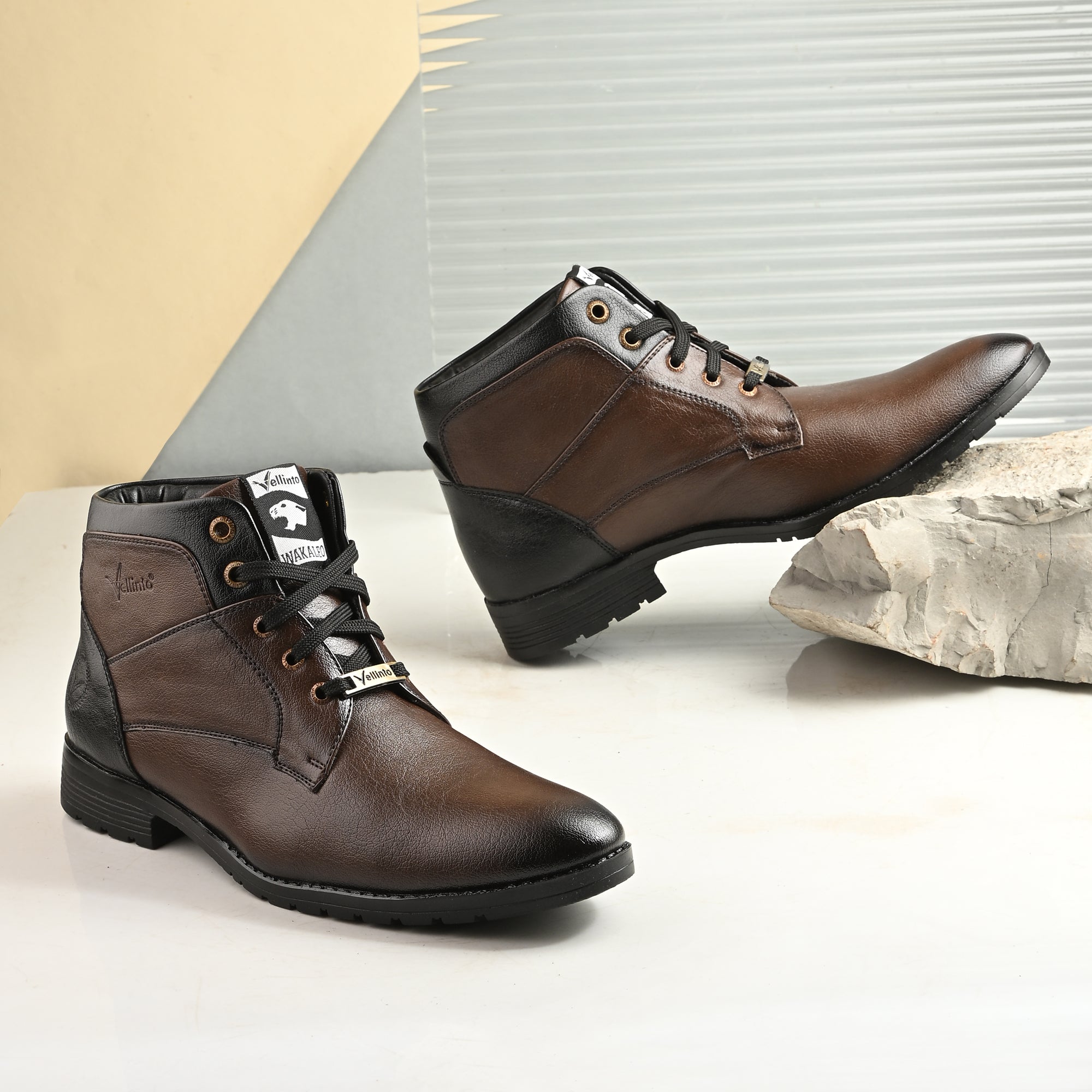 Vellinto FRONTIER Trendy Mid-Ankle Synthetic leather Boots For Men Boots For Men