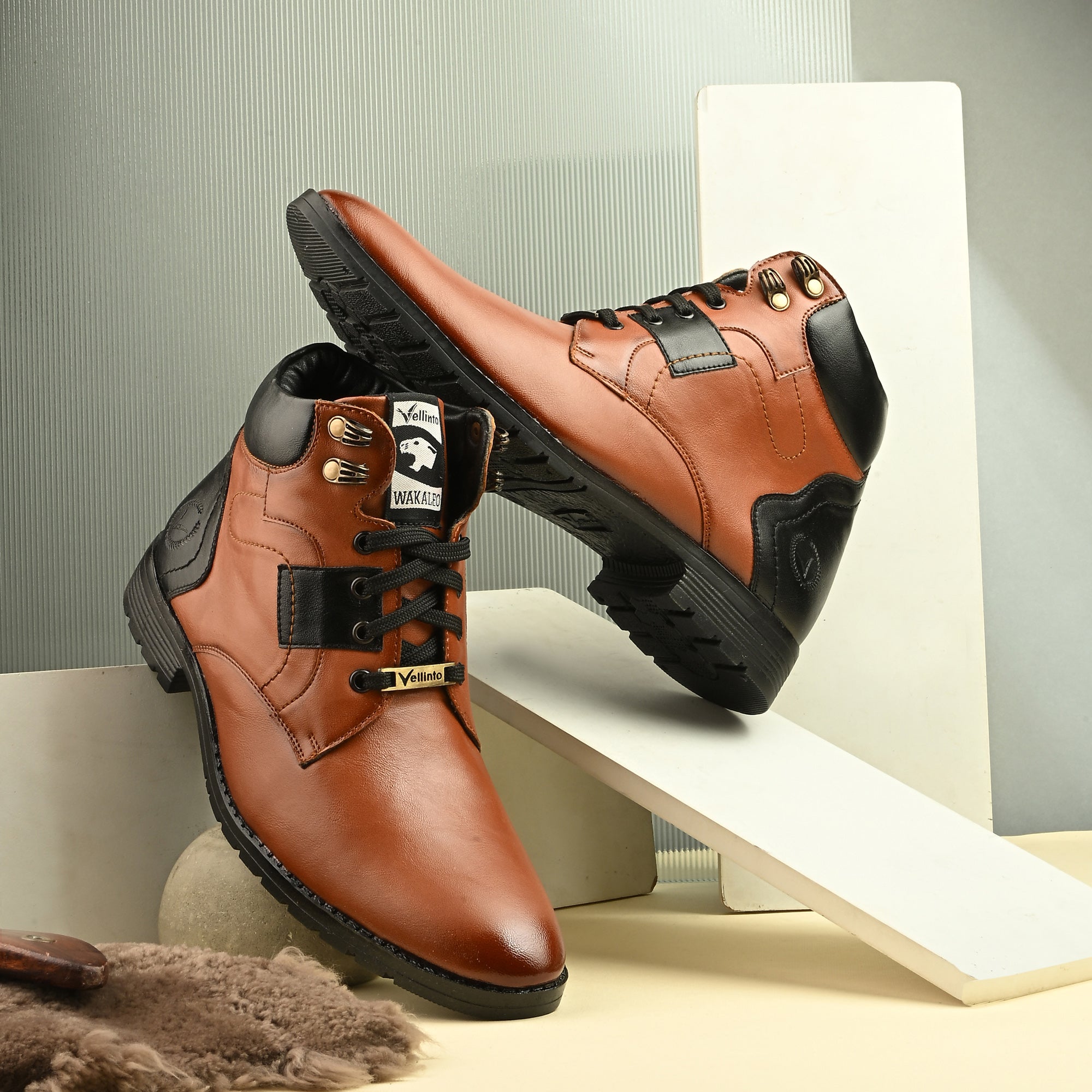 Vellinto Vellinto LUCAS Men's Mid Ankle Stylish Casual & Party Wear Lace-Up Boots Boots For Men