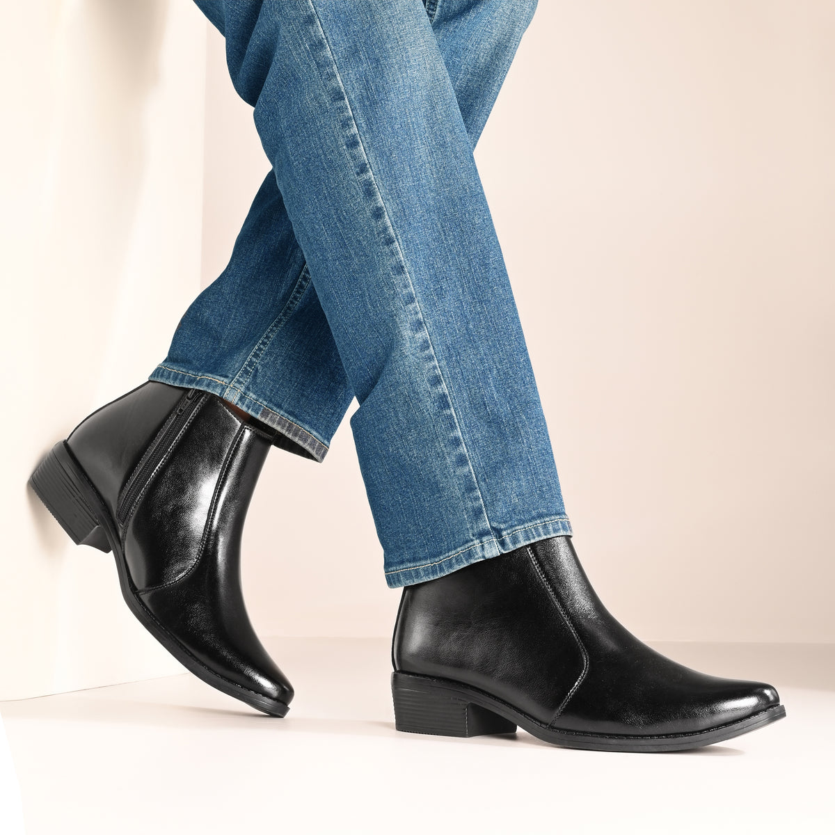 Vellinto Vellinto Royal Look RAMANA Zipped Boots For Men Synthetic Leather Boots For Men Boots For Men