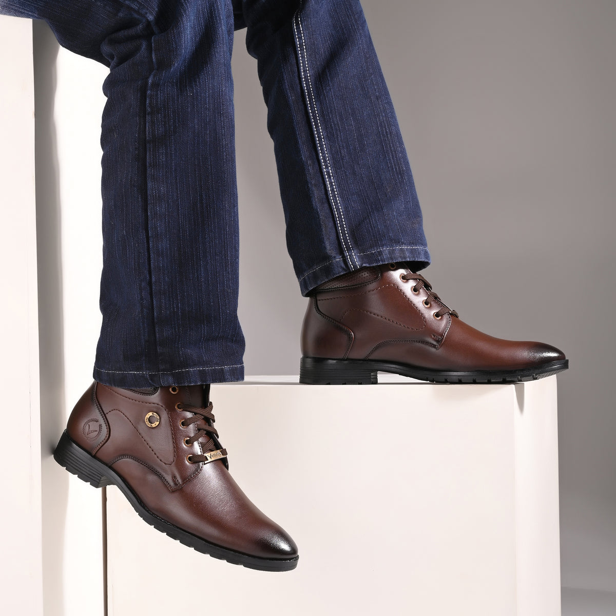 Vellinto OAKWOOD Casual Boots For Men ll Synthetic Leather Formal Boots For Men Boots For Men