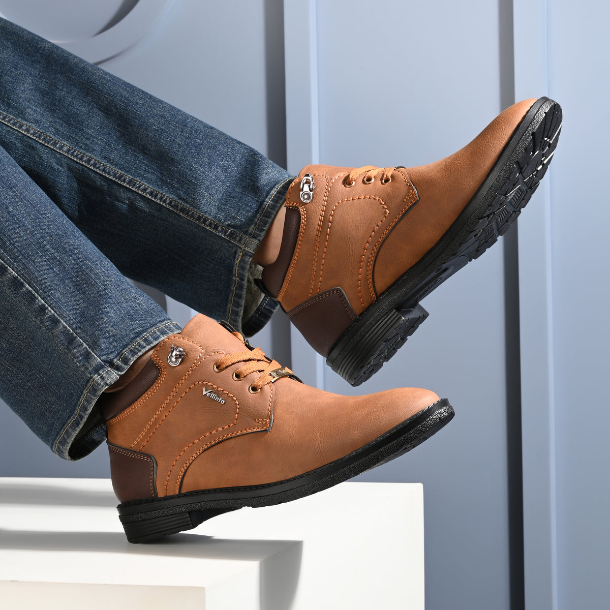 Vellinto Vellinto ALEXANDER Casual Boots For Men ll Synthetic Leather Casuals For Men Boots For Men