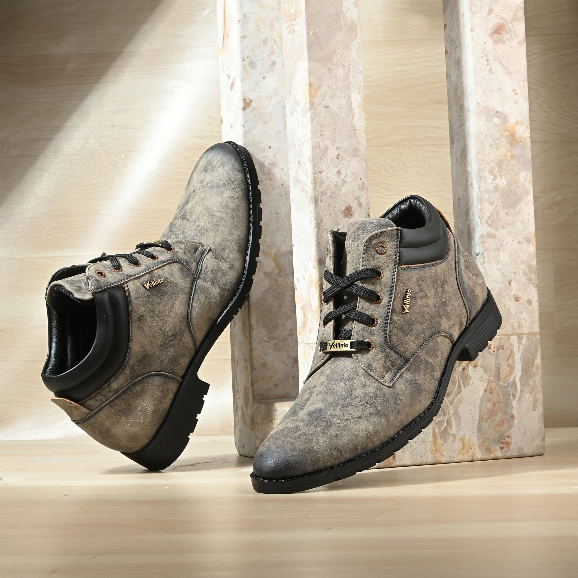 Vellinto STONY Trendy and Stylish Casual Mid-Ankle Synthetic leather Boots Boots For Men