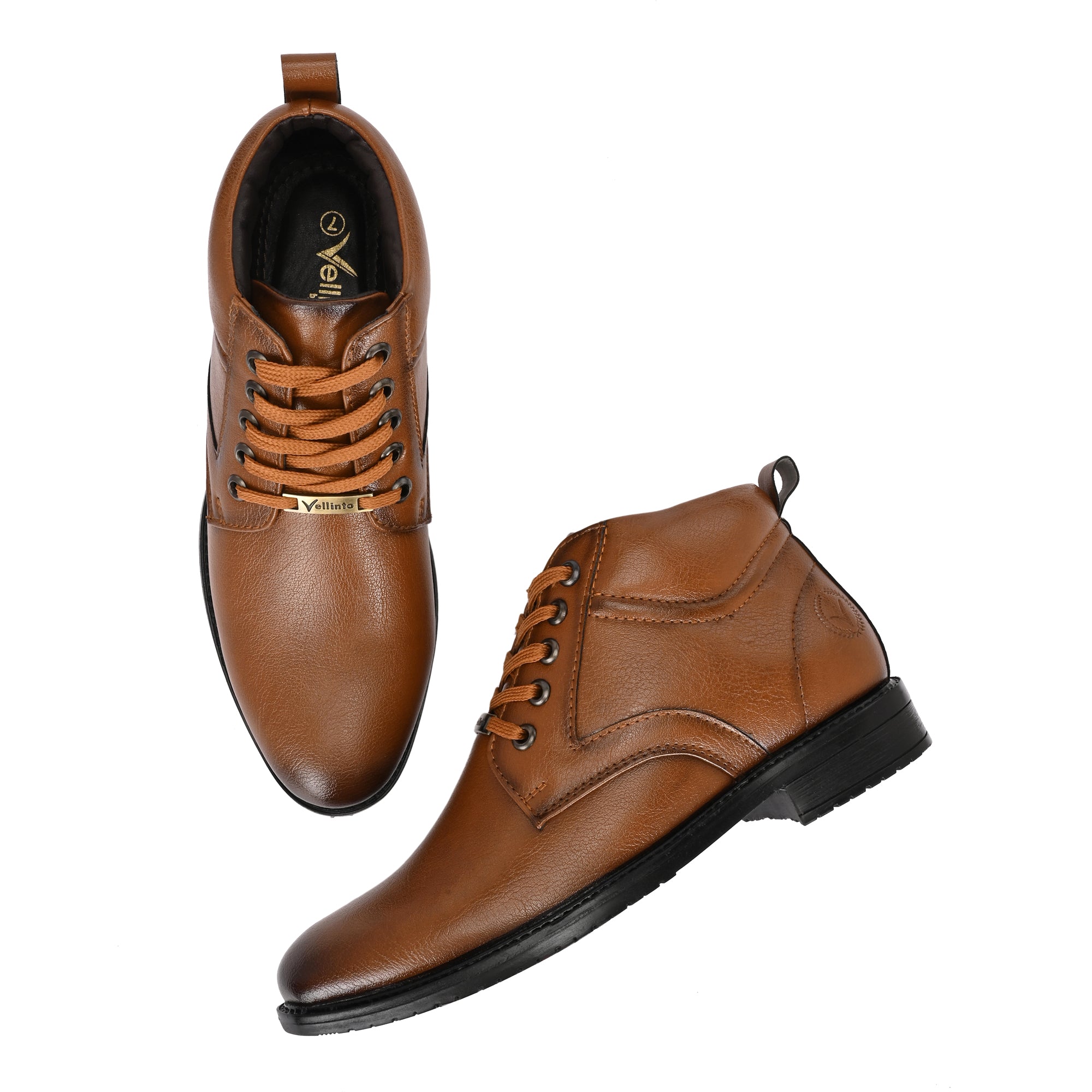Vellinto INDIANA Men Mid Ankle Synthetic Leather Boots| Party & Office Wear Boots For Men